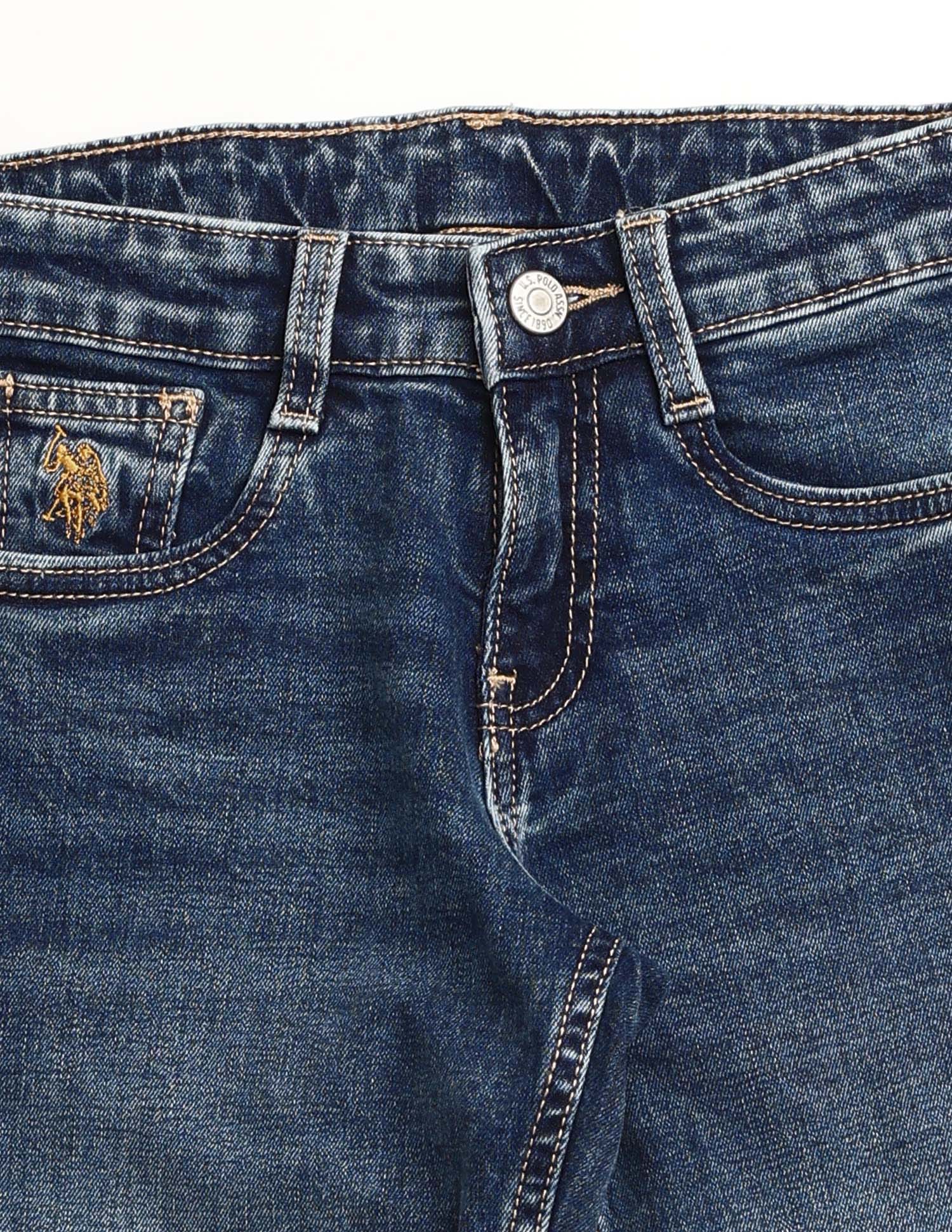 Boys Relaxed Fit Whiskered Jeans Wash - U.S. POLO ASSN. | Large