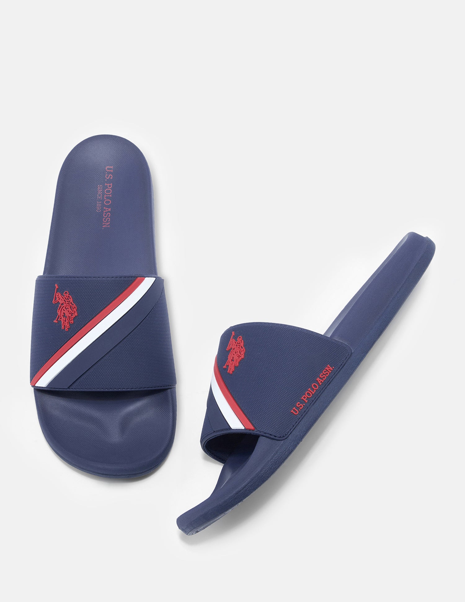 Striped Trevan Sliders Navy - U.S. Polo Assn. India | Large