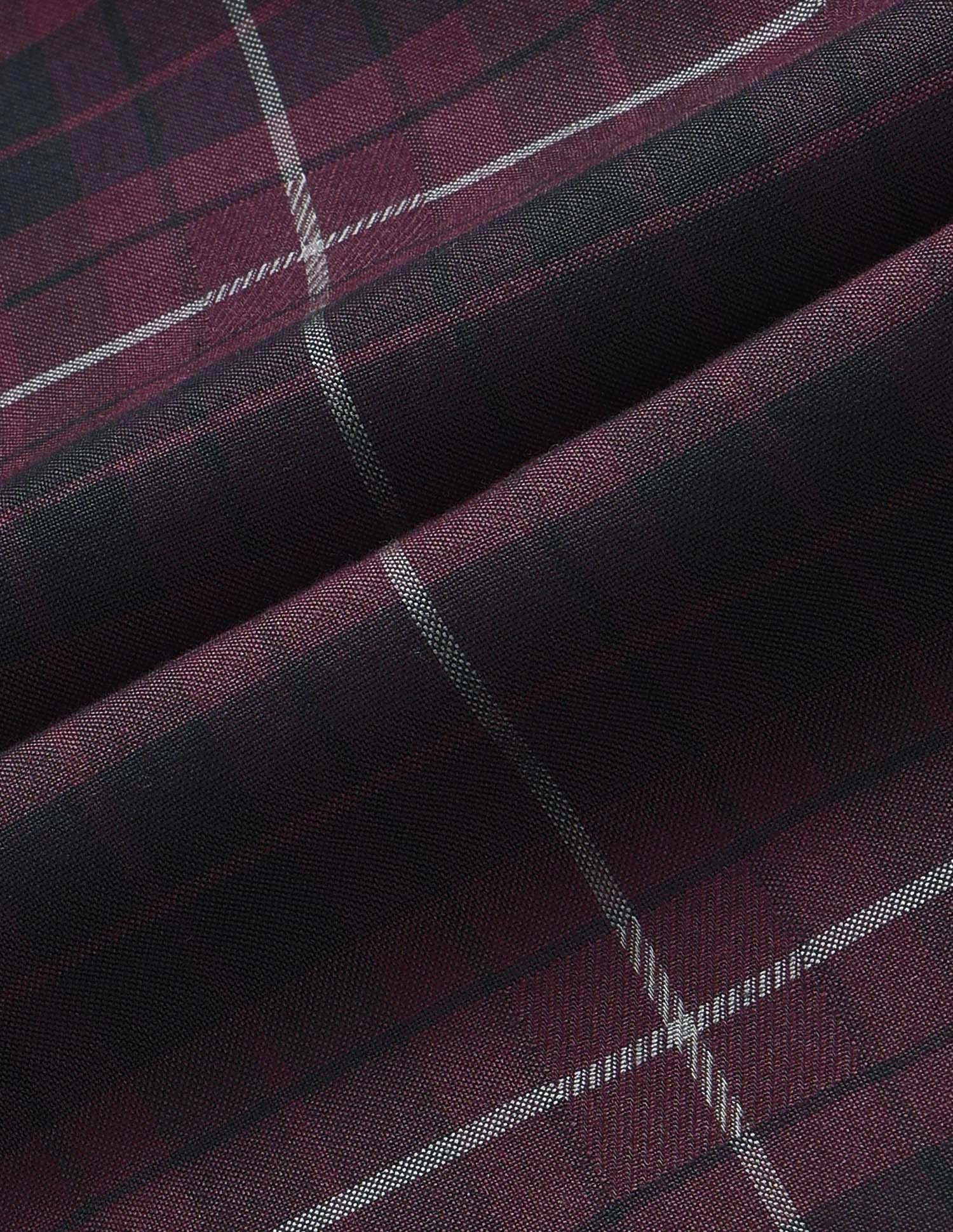 Plaid Checked Dobby Shirt Wine - U.S. Polo Assn. India | Large