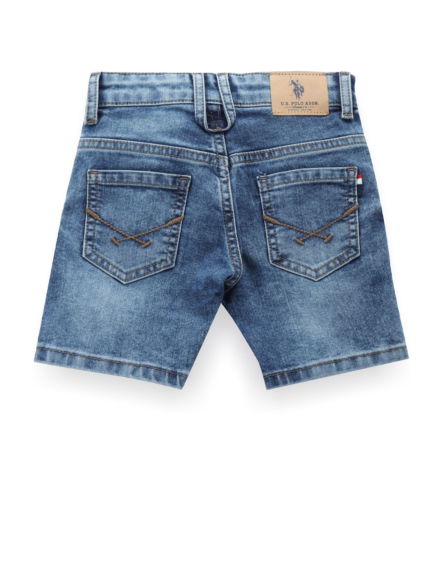 Boys Stone Wash Denim Shorts Light Blue - U.S. POLO ASSN. | Large