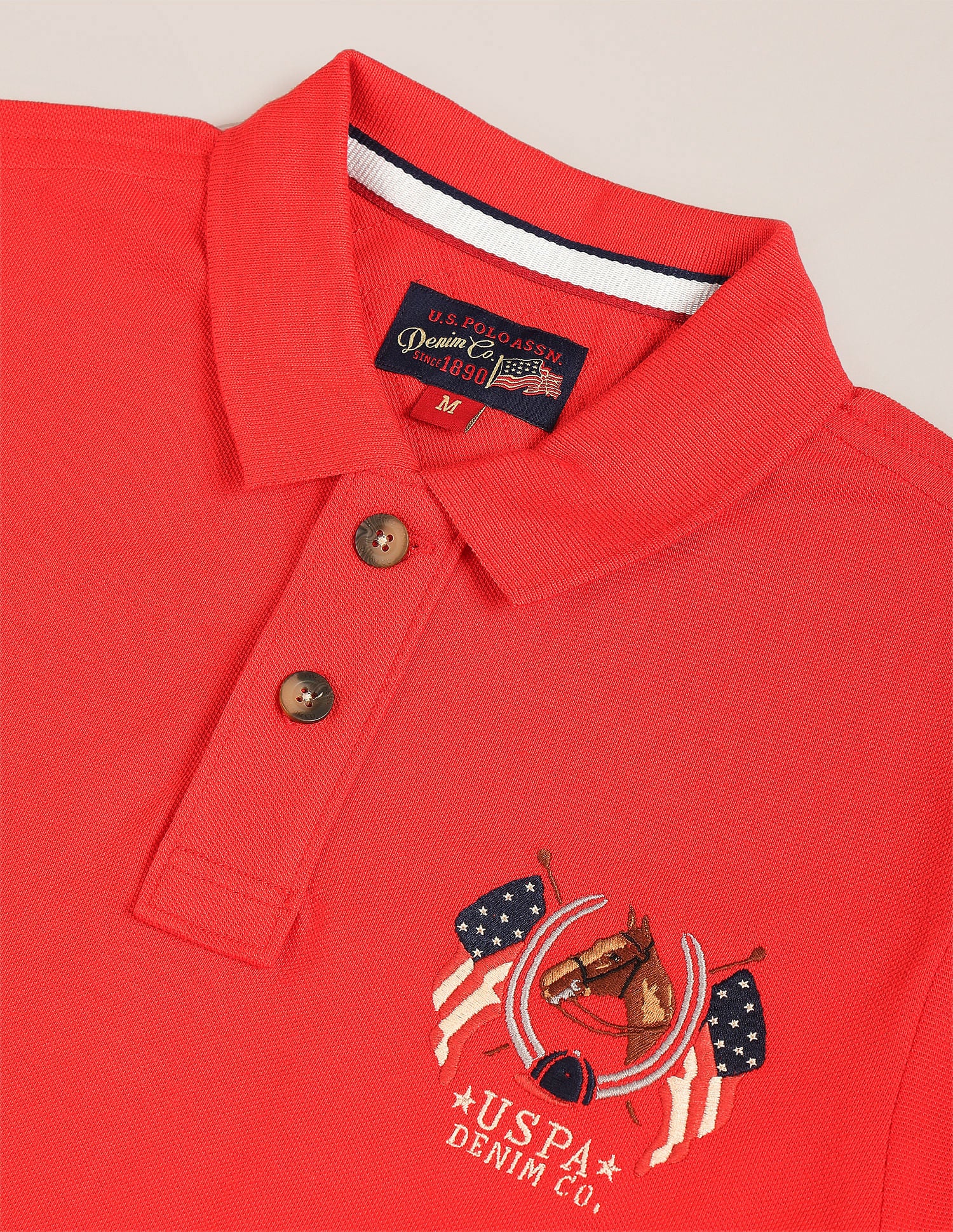 Solid Solid Polo Shirt Coral - U.S. Polo Assn. India | Large