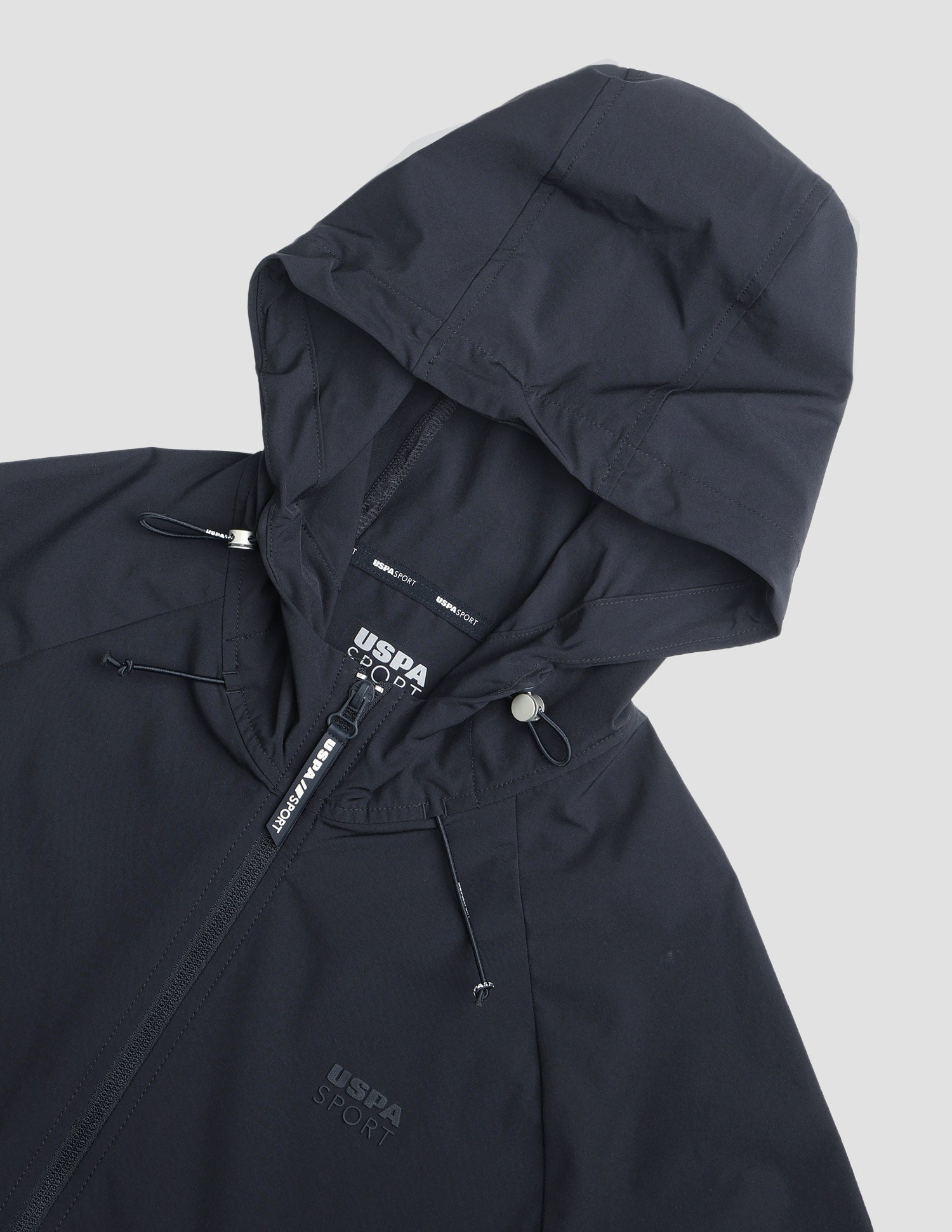 Solid Hooded Active Jacket Navy - U.S. Polo Assn. India | Large