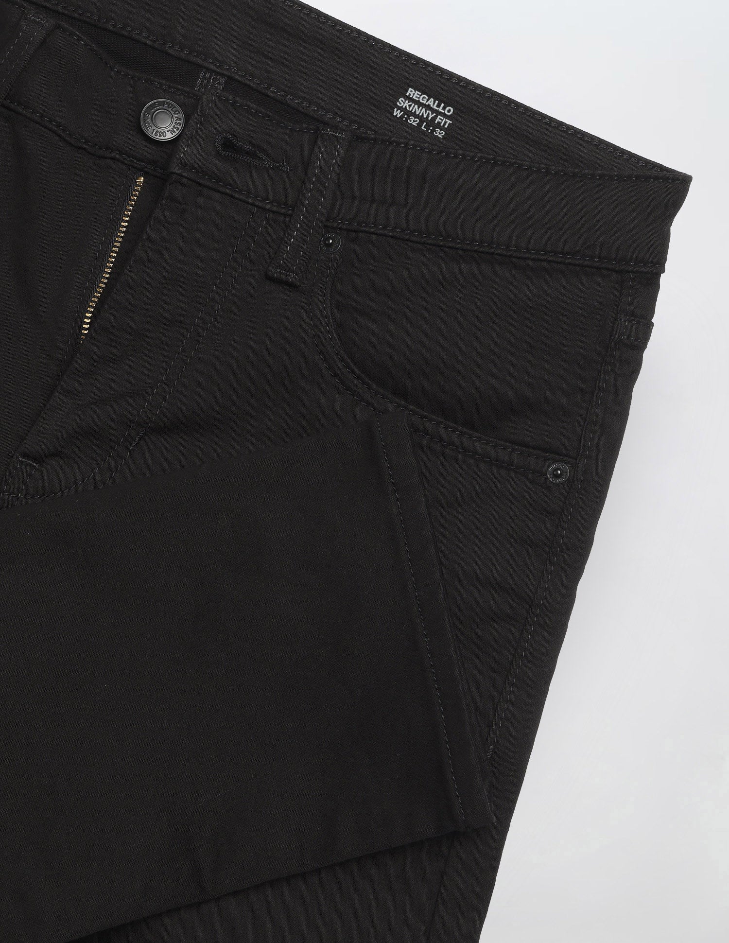 Regallo Skinny Fit Black Jeans Black - U.S. Polo Assn. India | Large