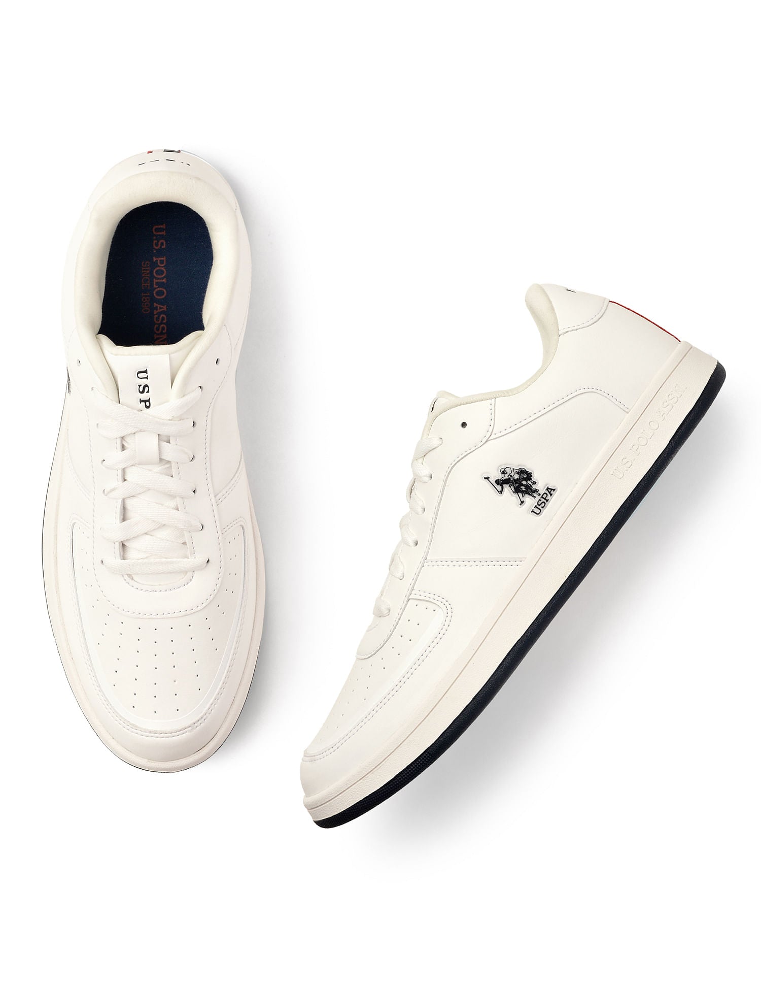 Men Rein 2.0 Off White Retro Court Sneakers White - U.S. POLO ASSN. | Large