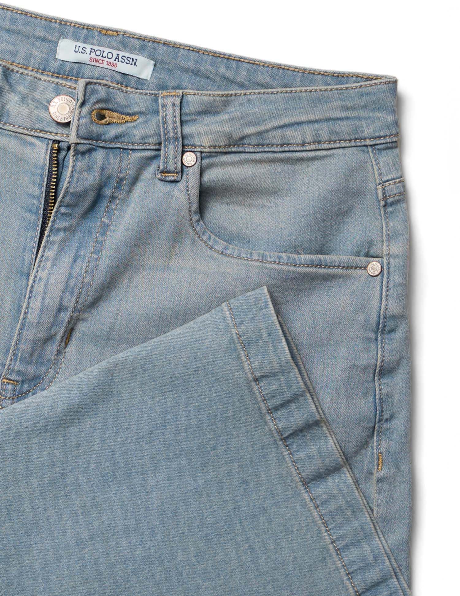 High Rise Wide Leg Fit Jeans Blue - U.S. POLO ASSN. | Large