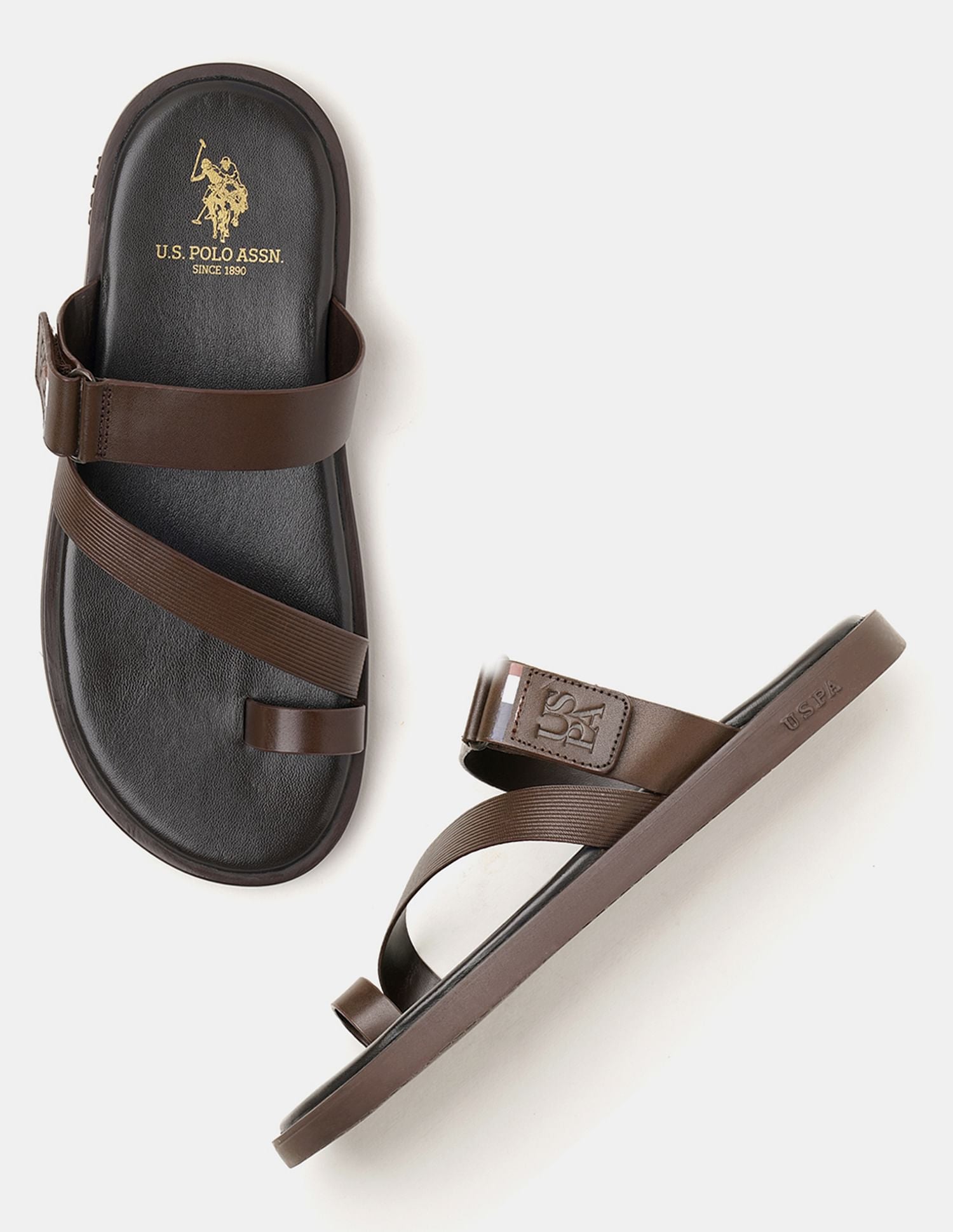 Men Buckle Strap Javi Sandals Brown - U.S. Polo Assn. India | Large