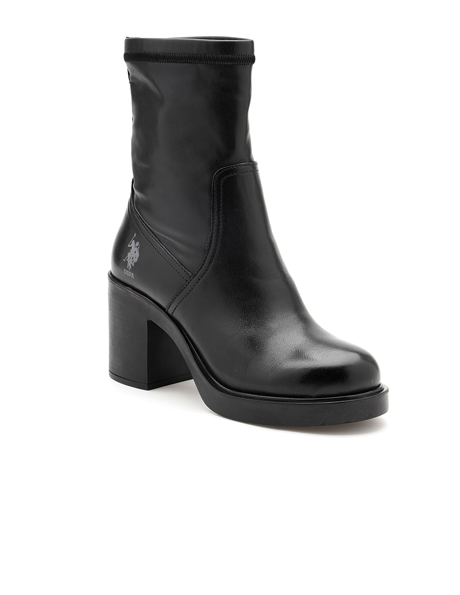 Women Vittoria Leather Ankle Boots Black - U.S. POLO ASSN. | Large