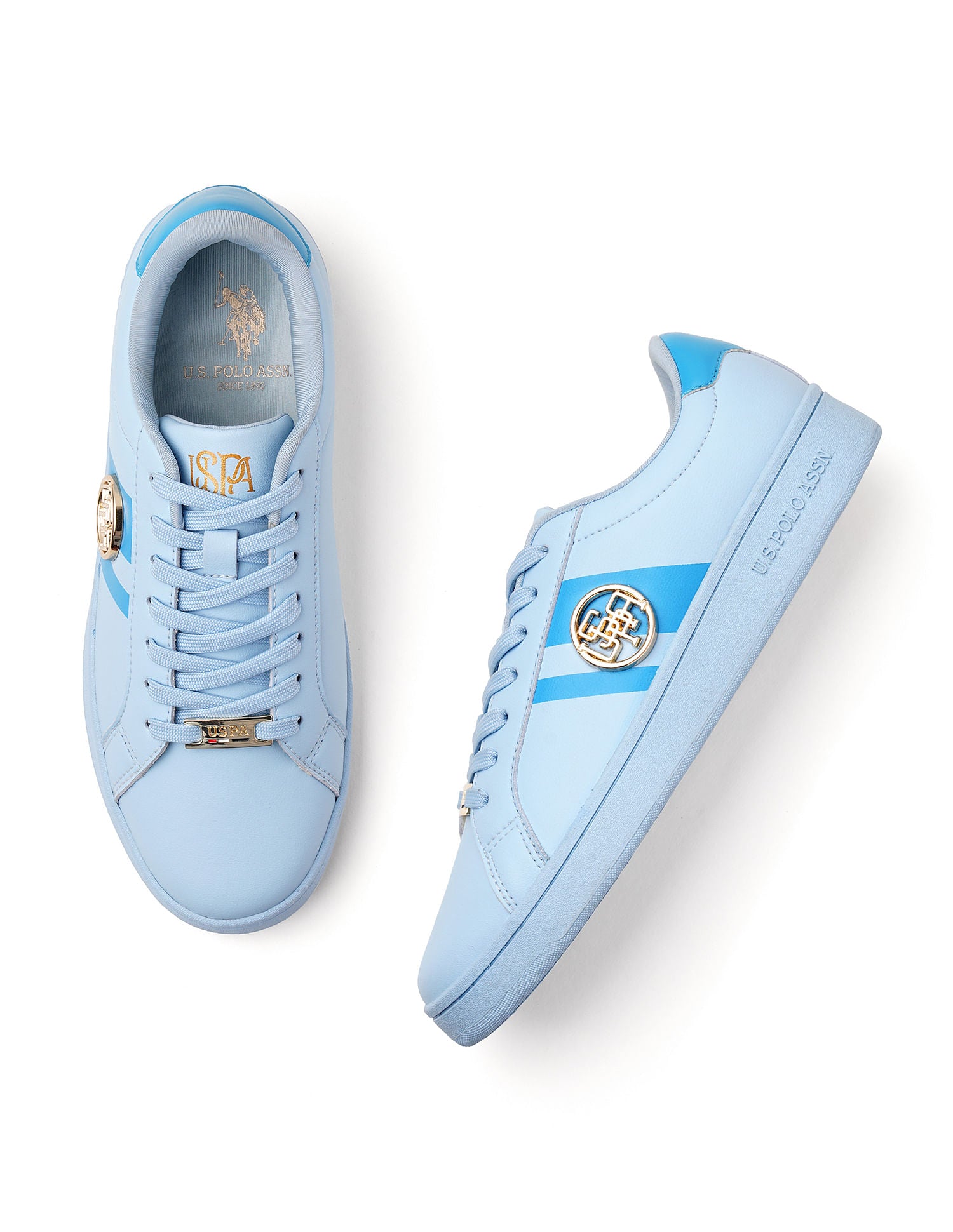 Women Emery 3.0 Striped Sneakers Light Blue - U.S. POLO ASSN. | Large