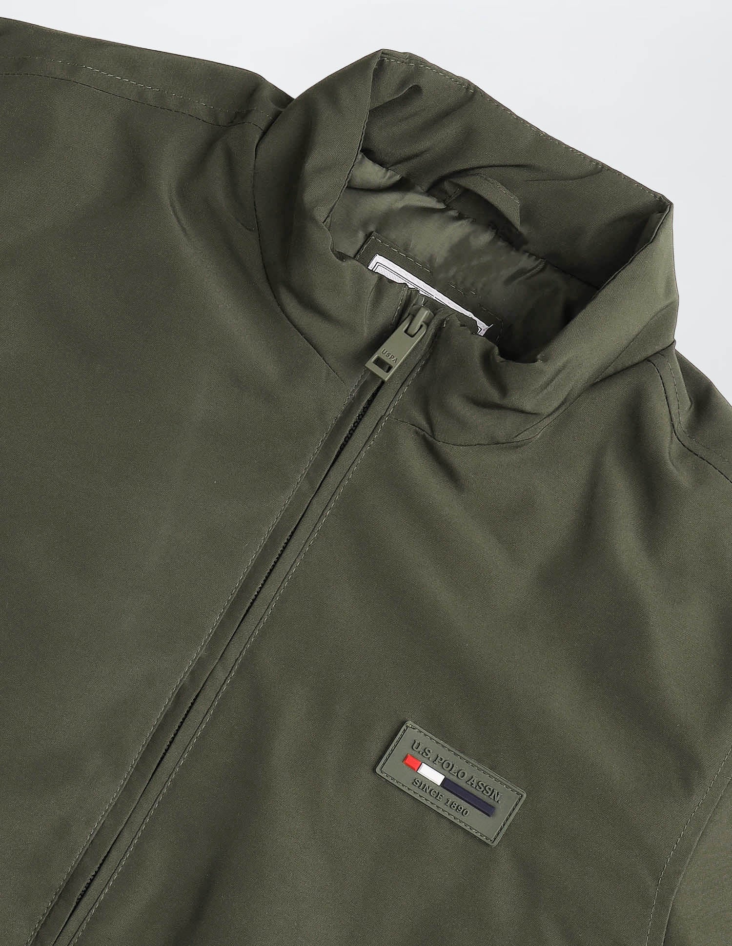 High Neck Solid Jacket Olive - U.S. POLO ASSN. | Large