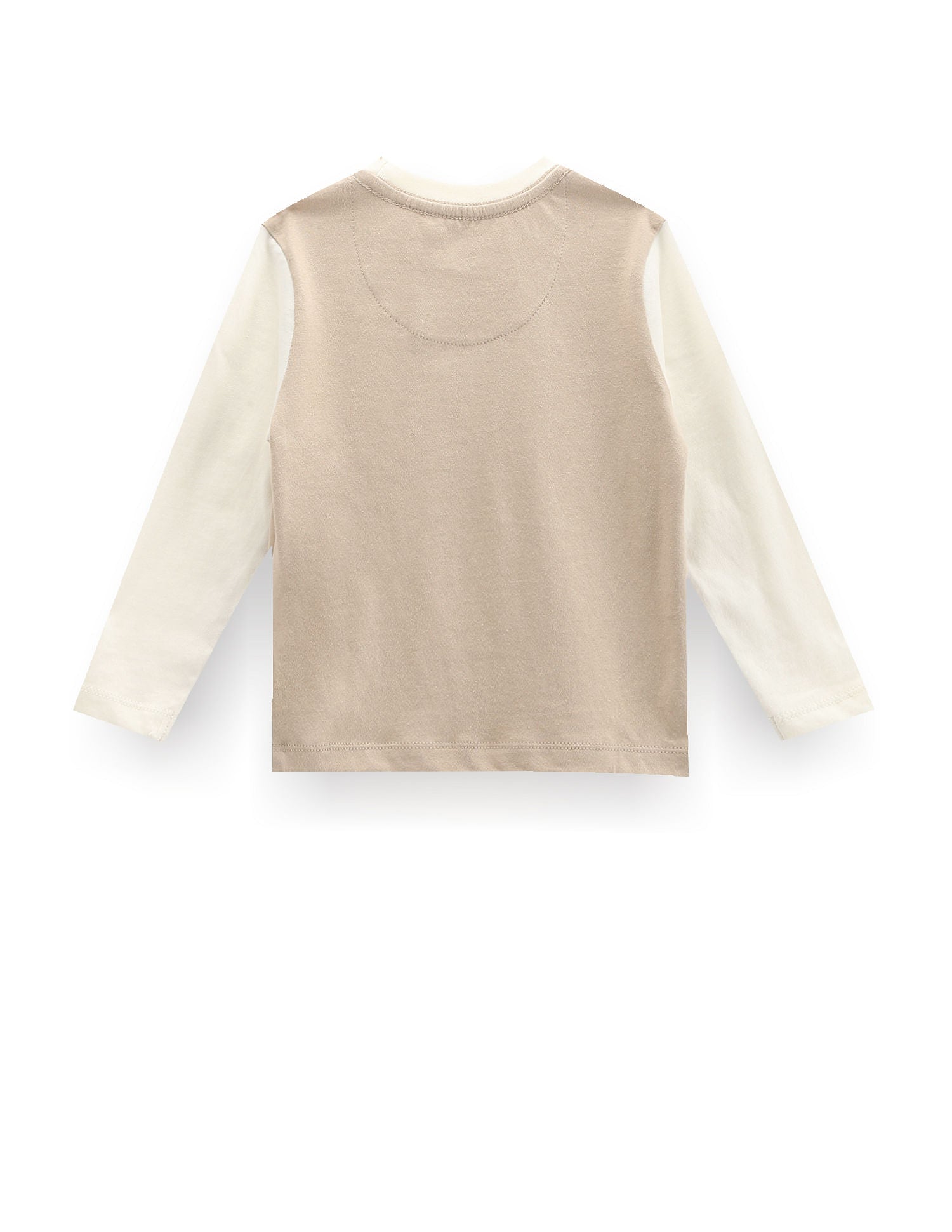 Boys Cotton Colour Block T-Shirt Beige and Ecru - U.S. POLO ASSN. | Large