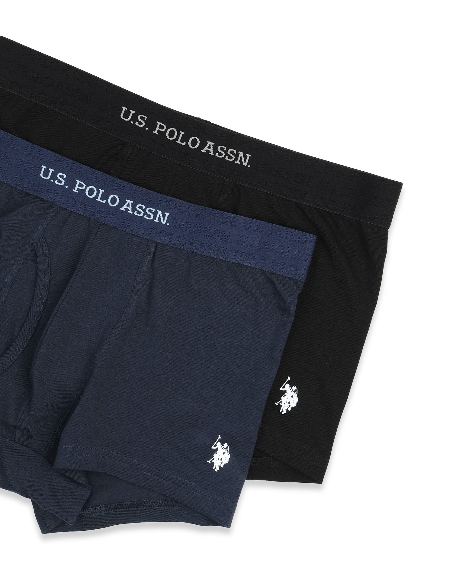 Cotton Stretch Antimicrobial OET21 Trunk - Pack Of 2 Black/Navy - U.S. Polo Assn. India | Large