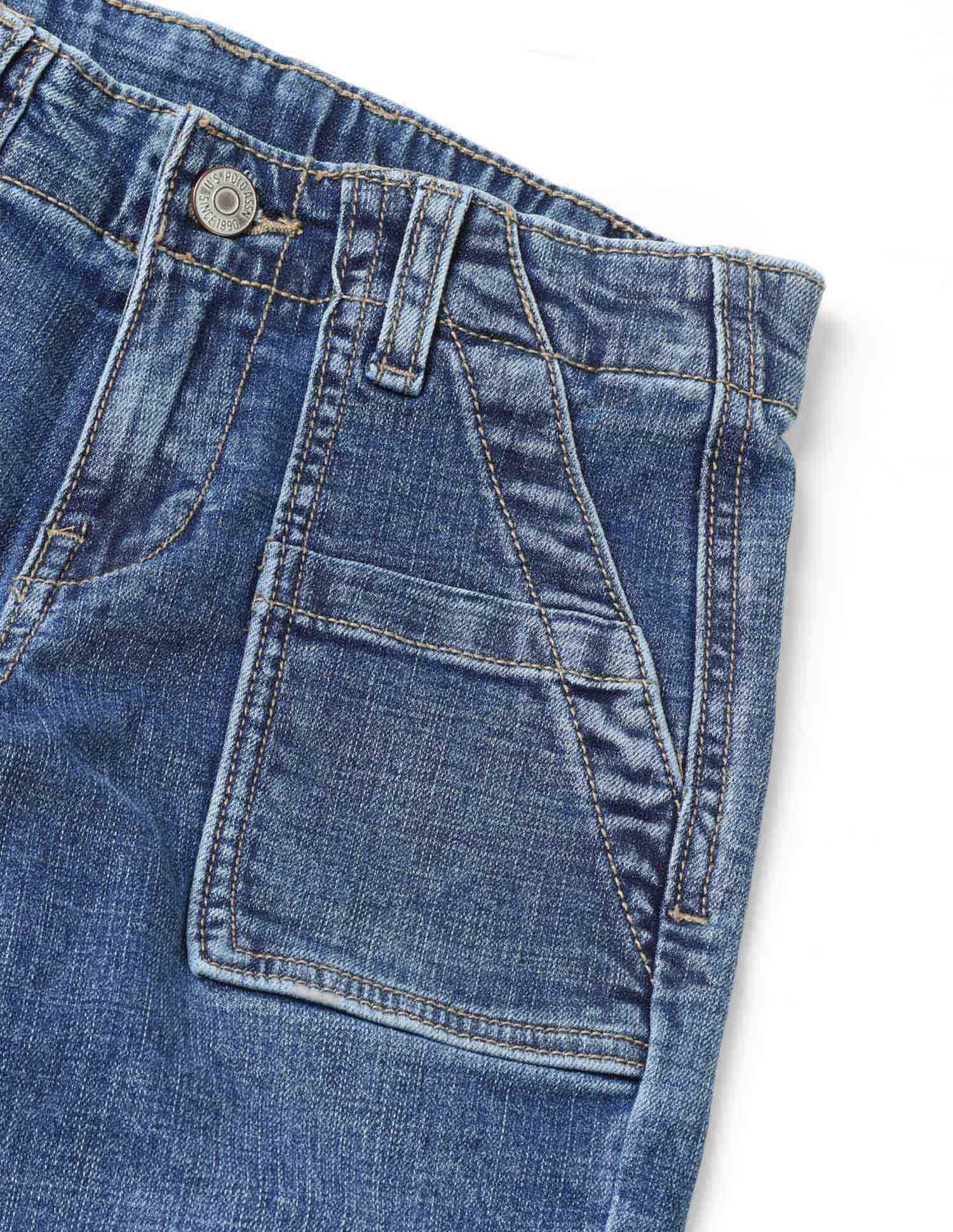 Boys Relaxed Fit Mid Rise Jeans Light Blue - U.S. POLO ASSN. | Large