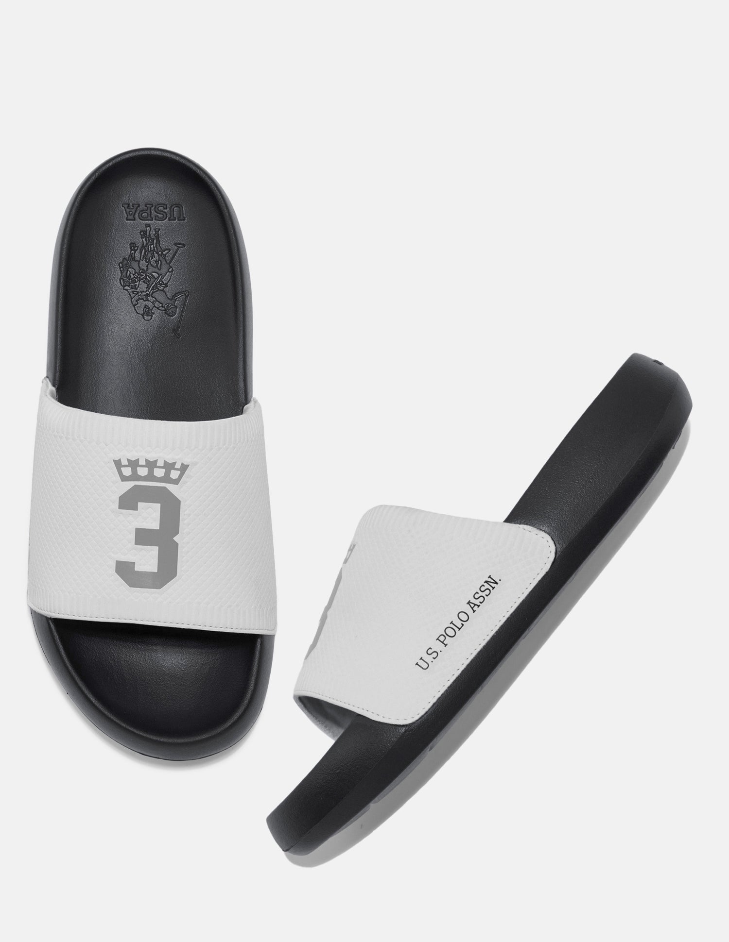 Dane Embossed Sliders White - U.S. Polo Assn. India | Large