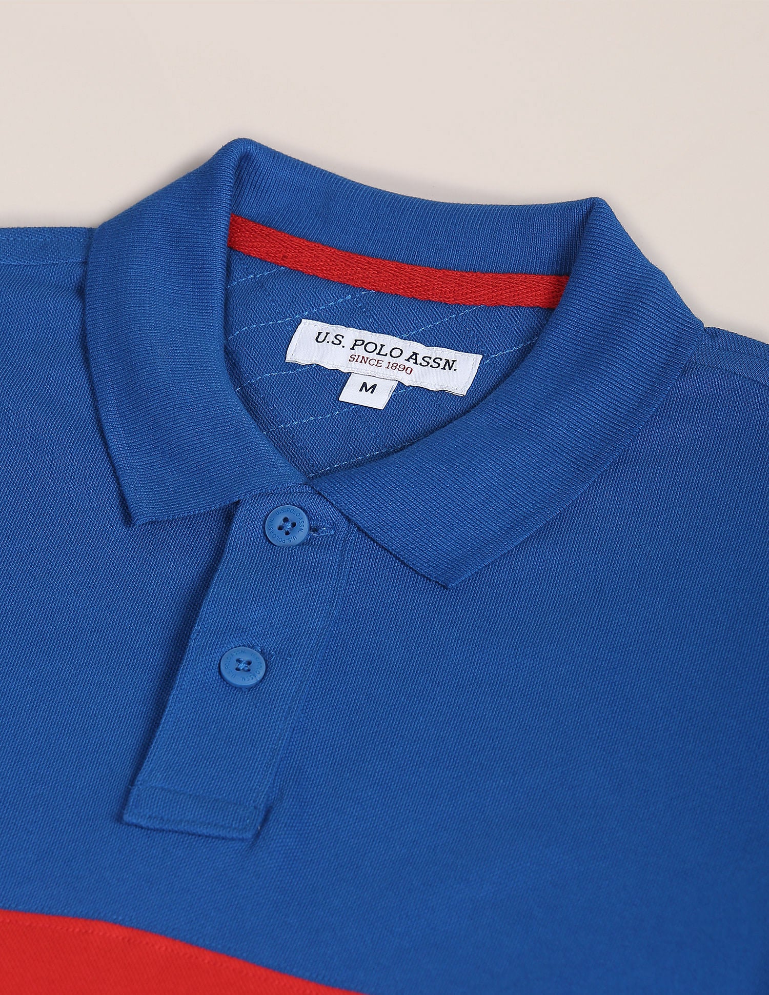 Brand Print Cotton Polo Shirt Dark Blue - U.S. Polo Assn. India | Large