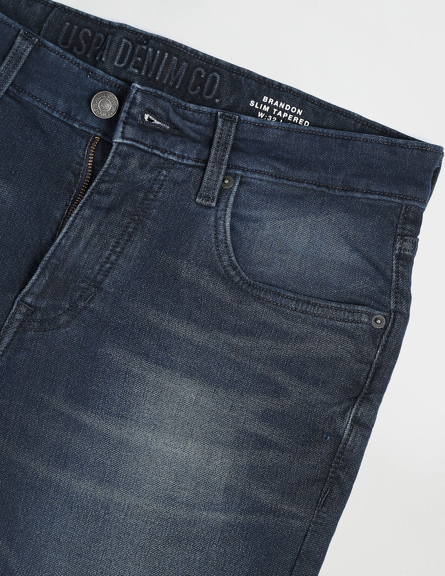 Brandon Slim Tapered Super Soft Jeans Blue - U.S. Polo Assn. India | Large