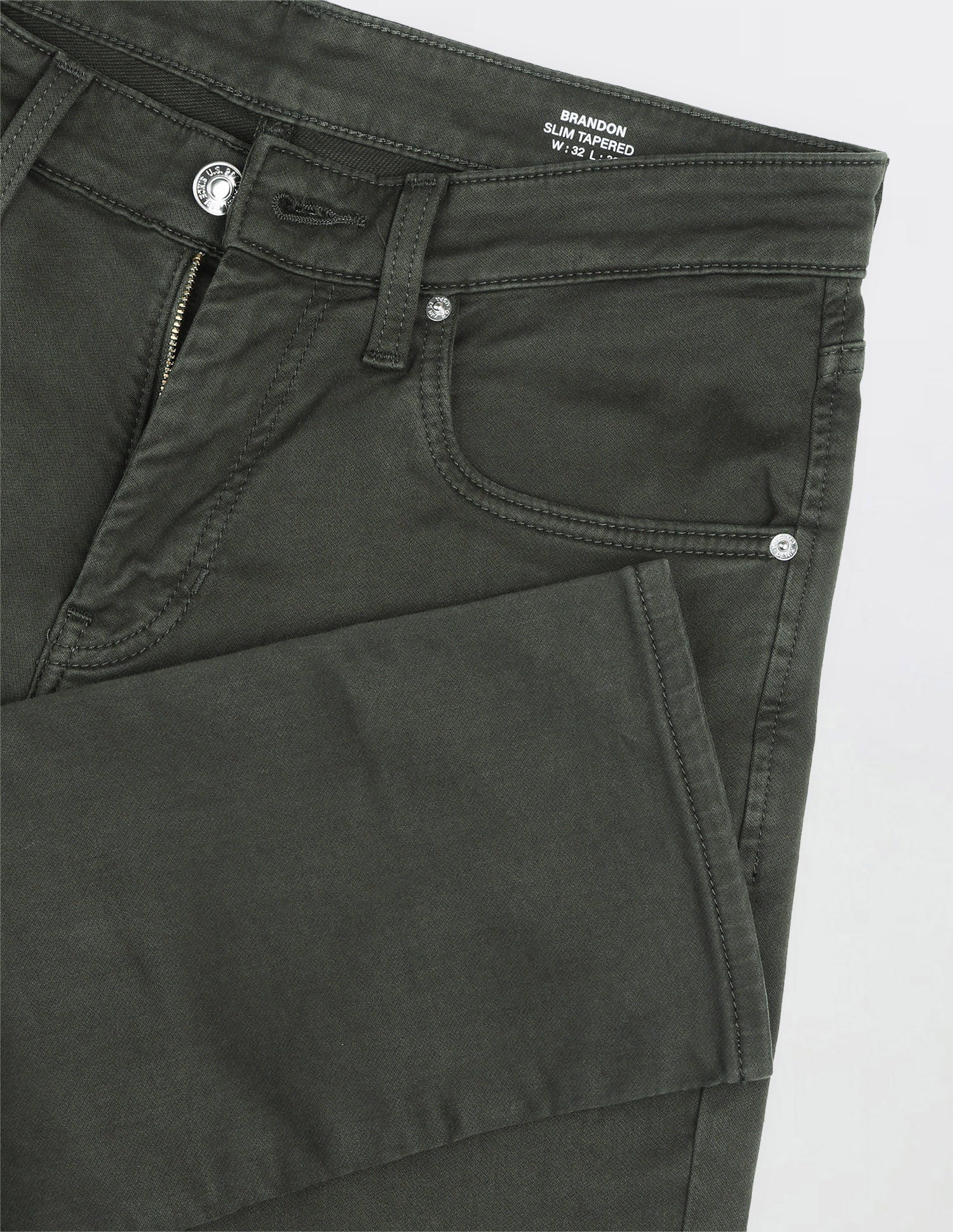 Brandon Slim-Tapered Fit Green Jeans Dark Olive - U.S. Polo Assn. India | Large