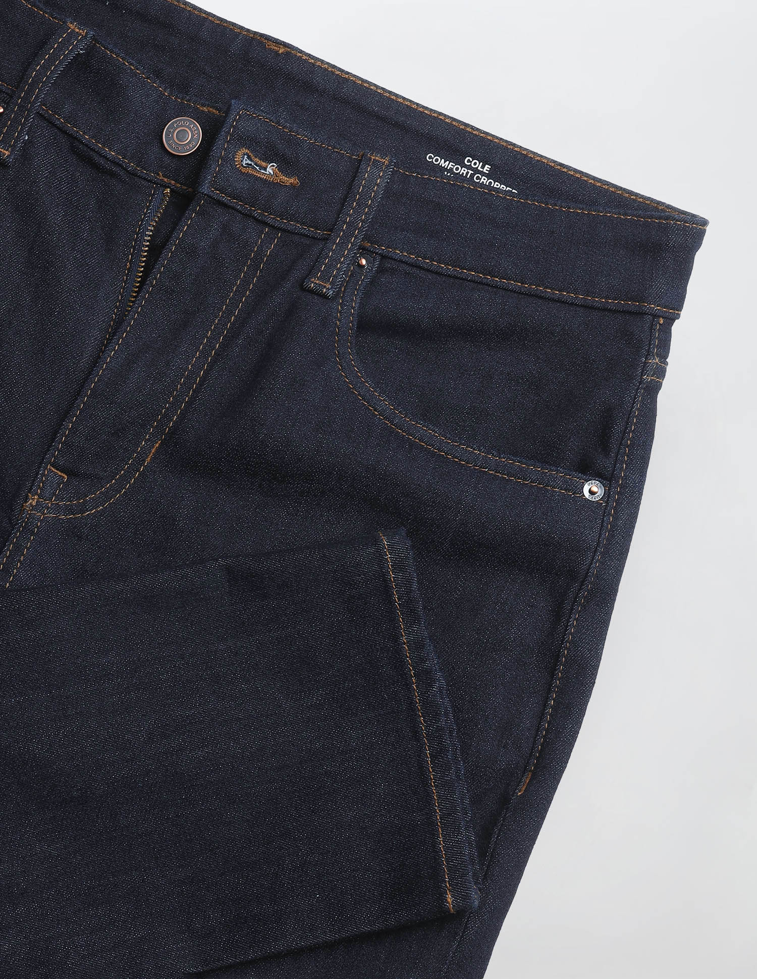 Cole Comfort Cropped Fit Blue Jeans Dark Blue - U.S. Polo Assn. India | Large