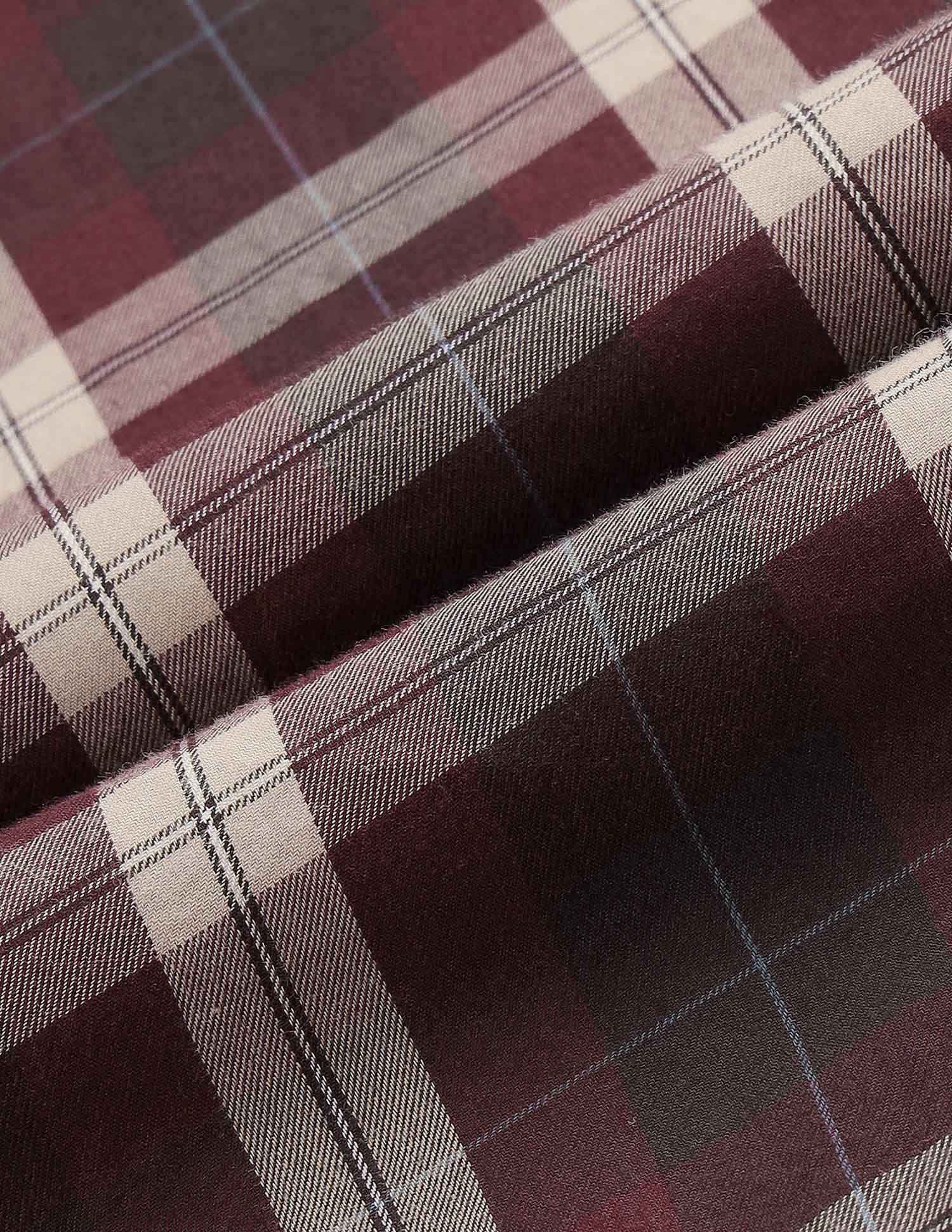 Twill Tartan Checked Shirt Maroon - U.S. POLO ASSN. | Large