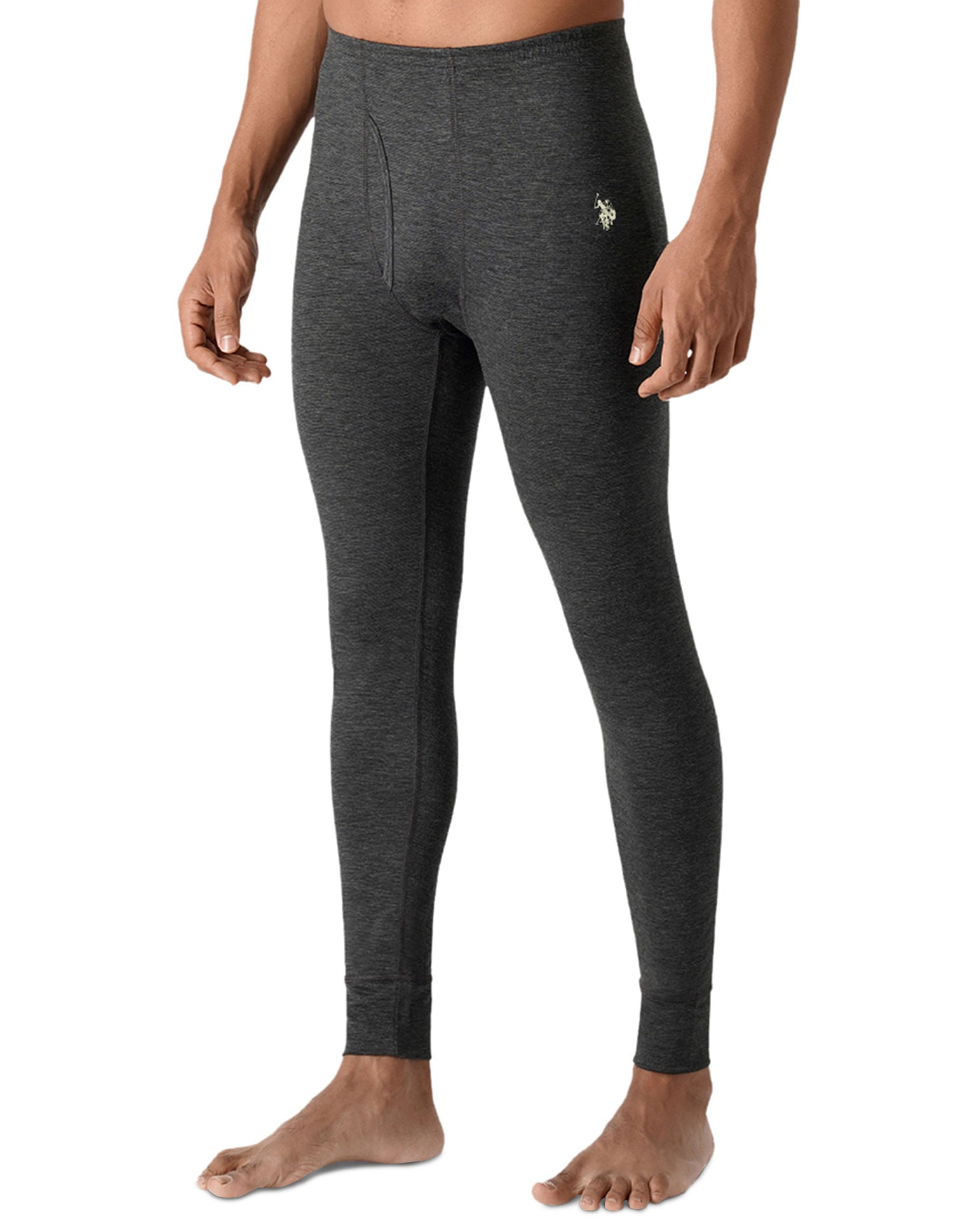 Mid Rise I756 Heathered Thermal Pants - Pack Of 1 Dark Grey - U.S. POLO ASSN. | Large