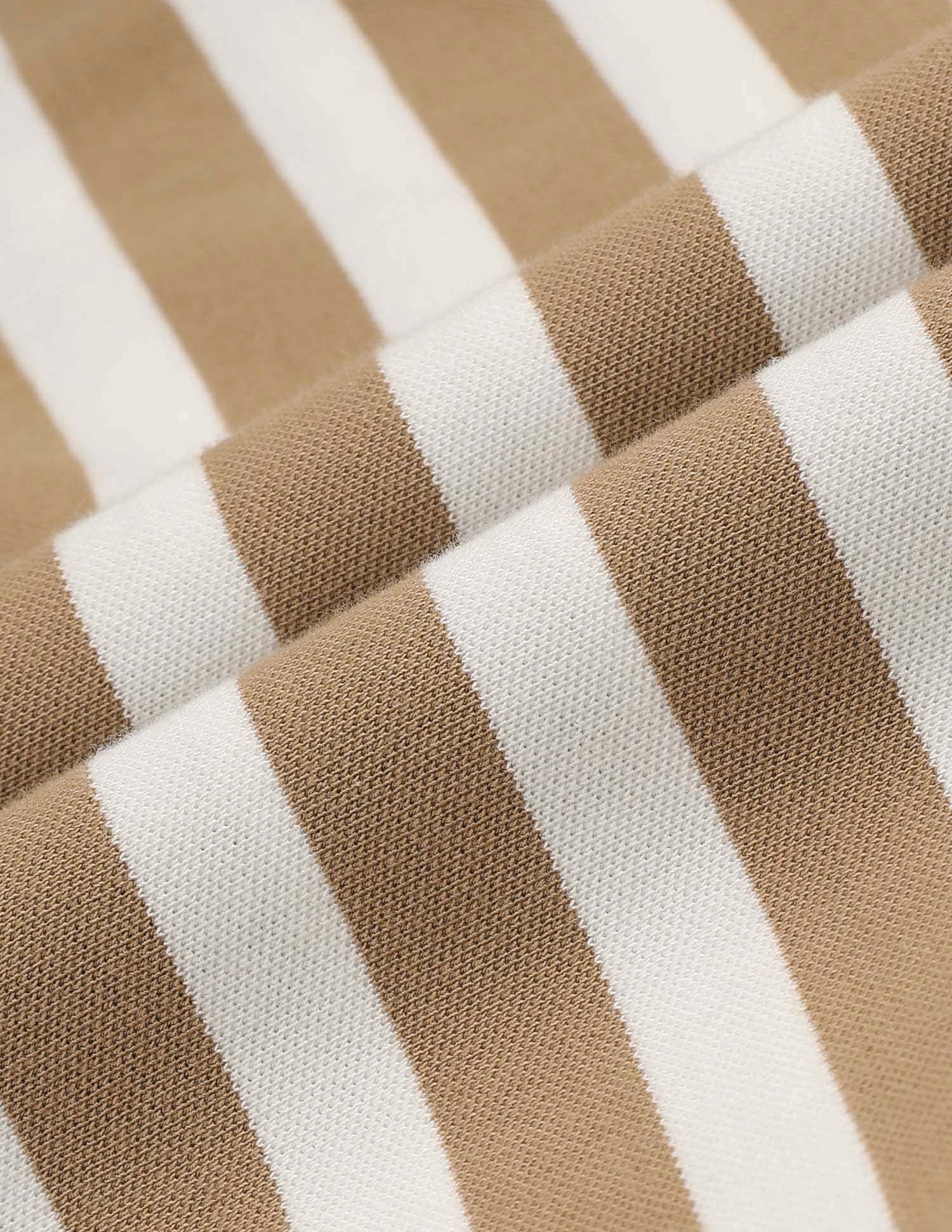 Vertical Striped Varsity Polo Shirt Light Brown - U.S. POLO ASSN. | Large