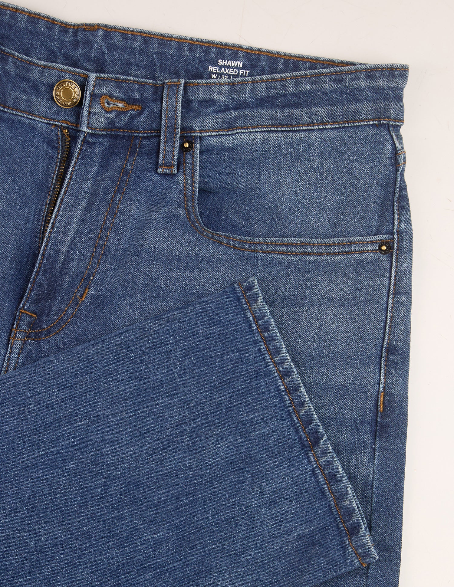 Shawn Relaxed Fit Blue Jeans Mid Blue - U.S. Polo Assn. India | Large