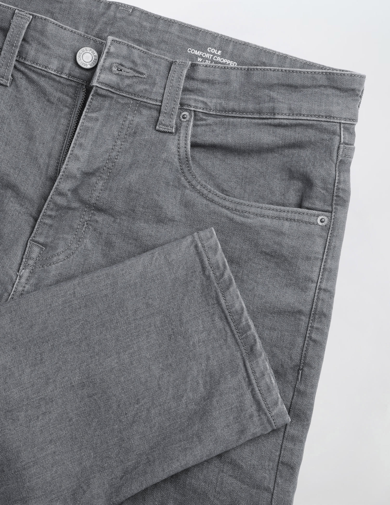 Solid Slim Tapered Jeans Grey - U.S. Polo Assn. India | Large