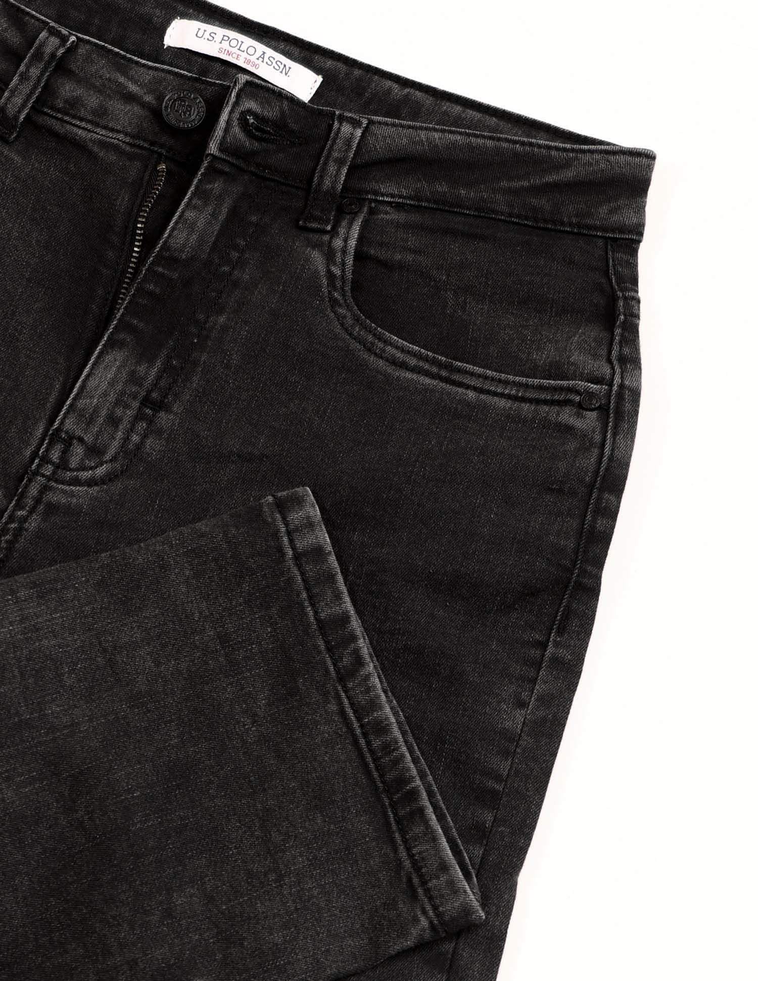 High Rise Straight Fit Jeans Dark Grey - U.S. POLO ASSN. | Large