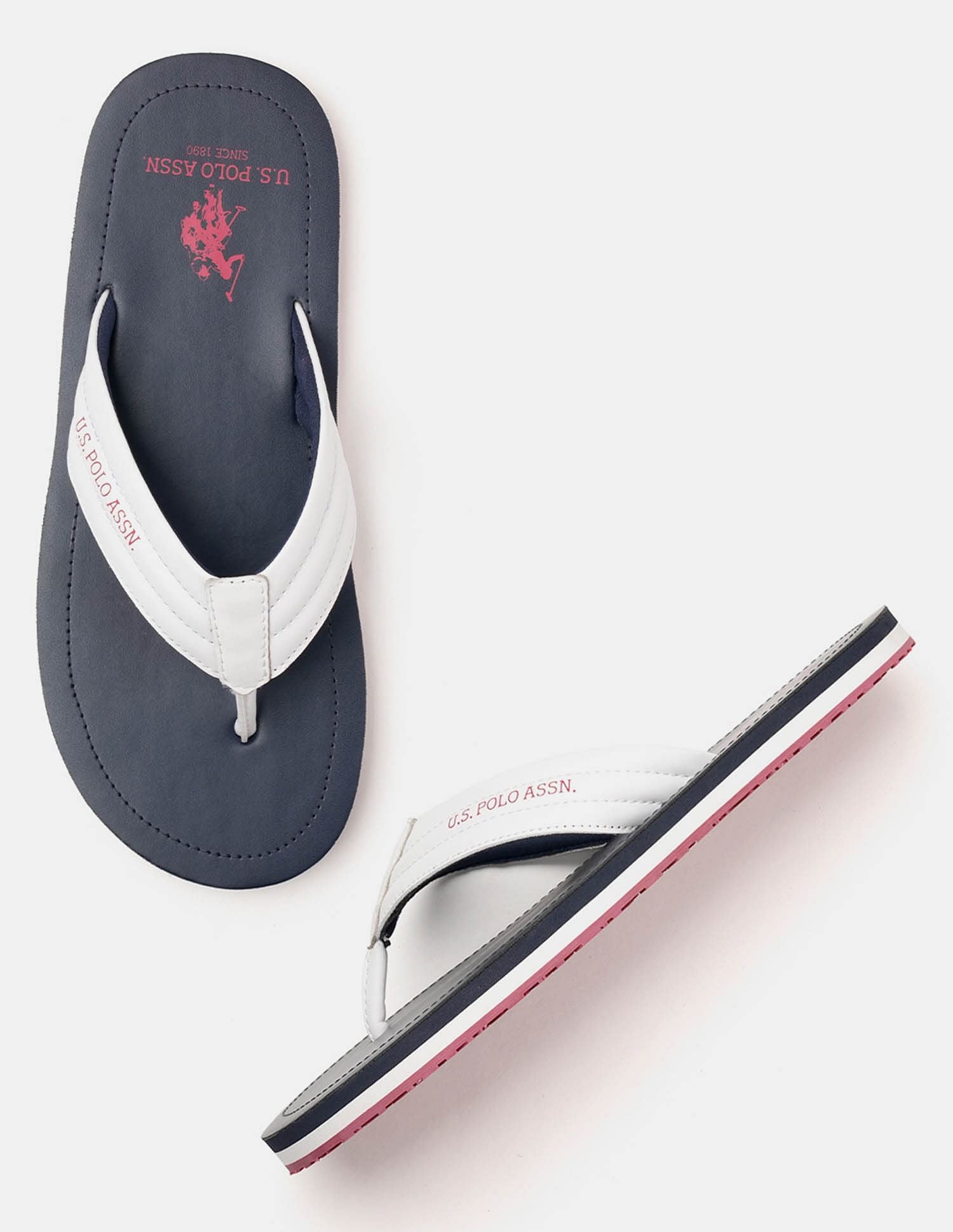 Men Terry Solid Flip Flops Navy - U.S. Polo Assn. India | Large