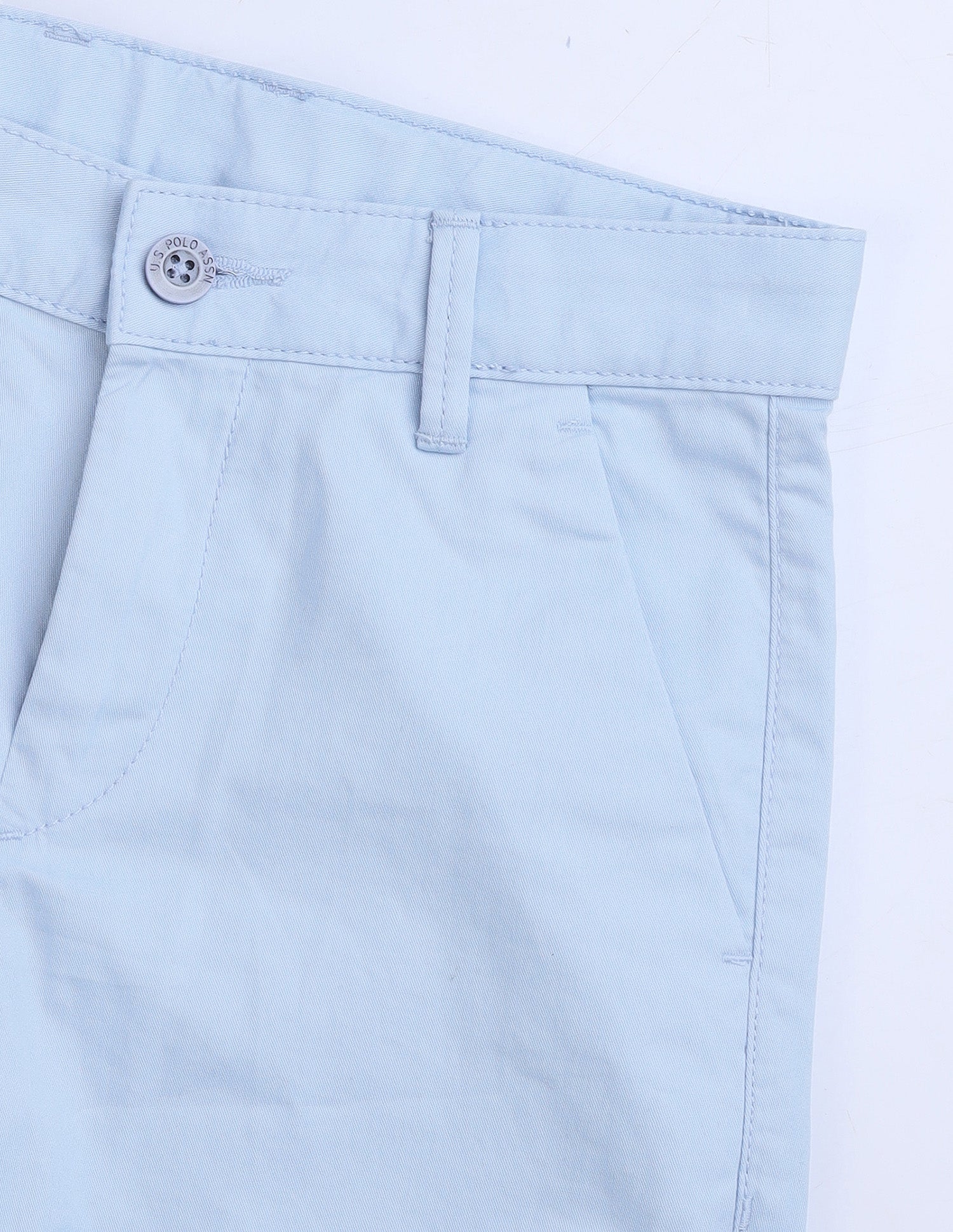 Mid Rise Slim Fit Shorts Light Blue - U.S. Polo Assn. India | Large