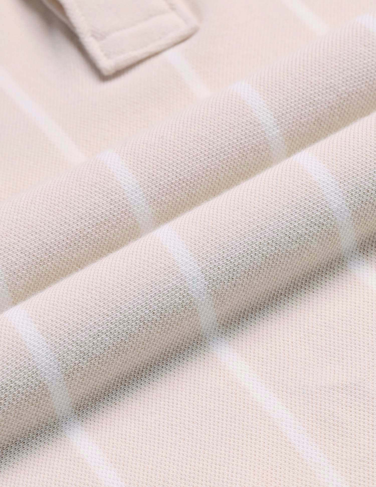 Boys Vertical Striped Regular Fit Polo Shirt Off White - U.S. POLO ASSN. | Large