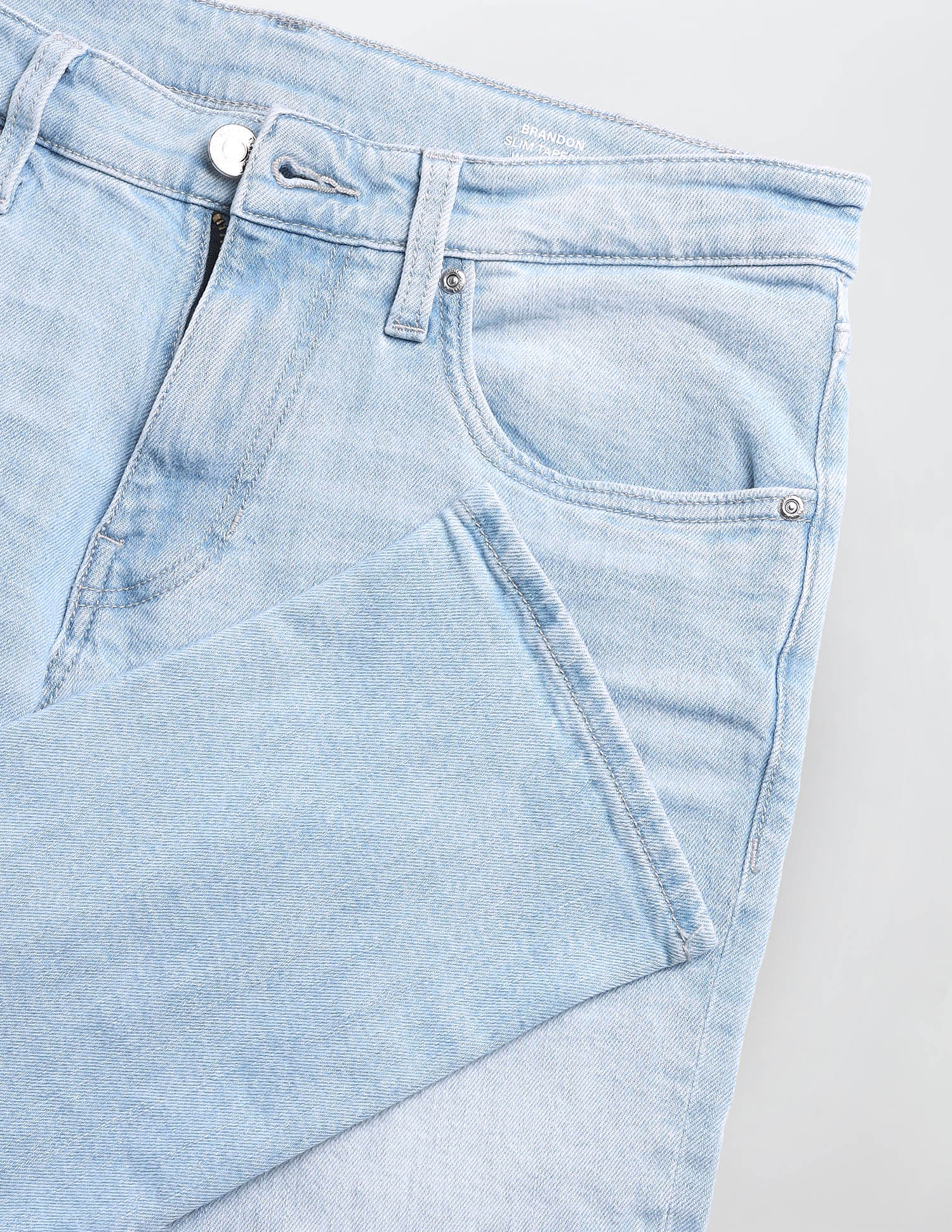 Brandon Slim Tapered Fit Blue Jeans Light Blue - U.S. Polo Assn. India | Large