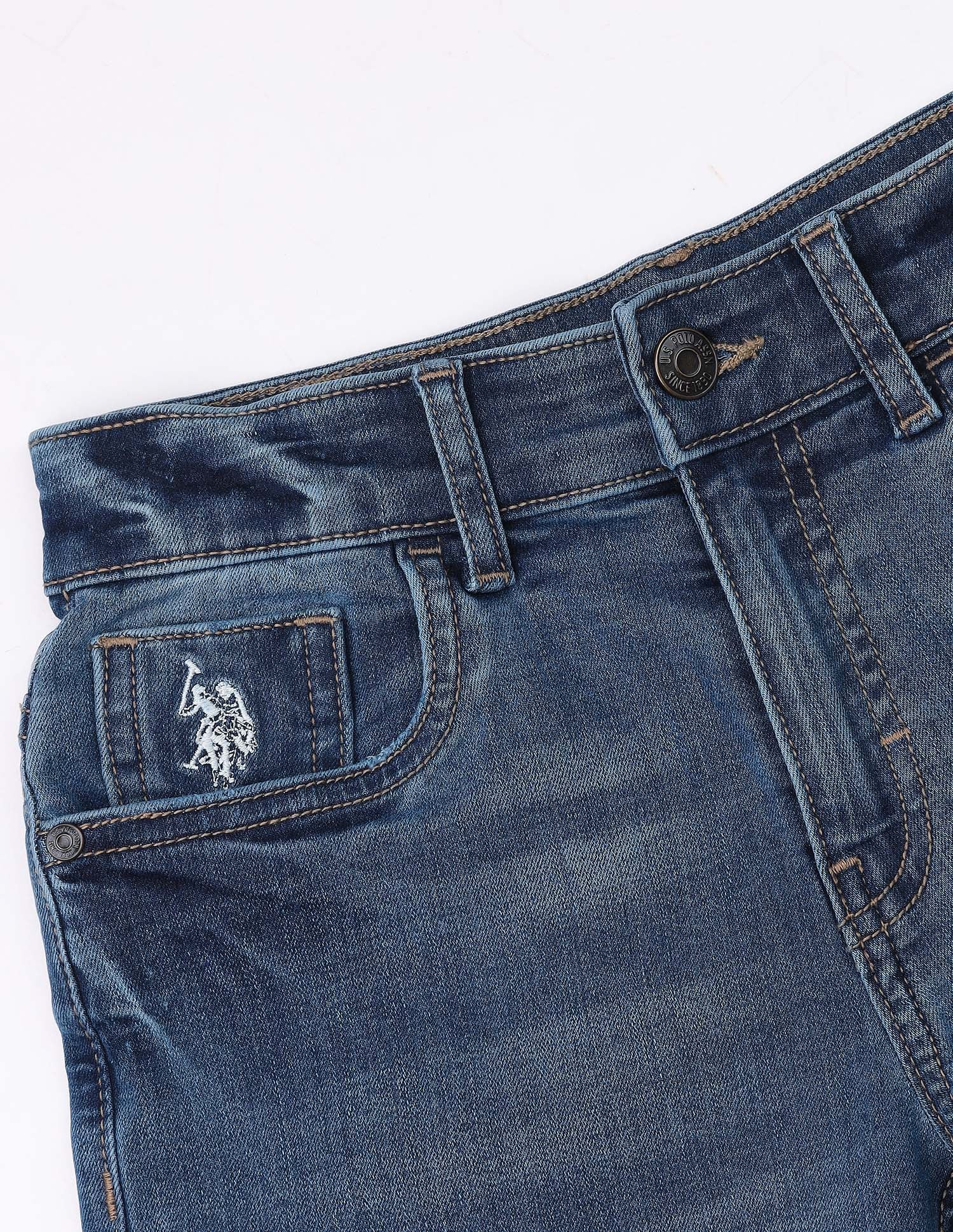 Mid Rise Regular Fit Denim Shorts Blue - U.S. Polo Assn. India | Large