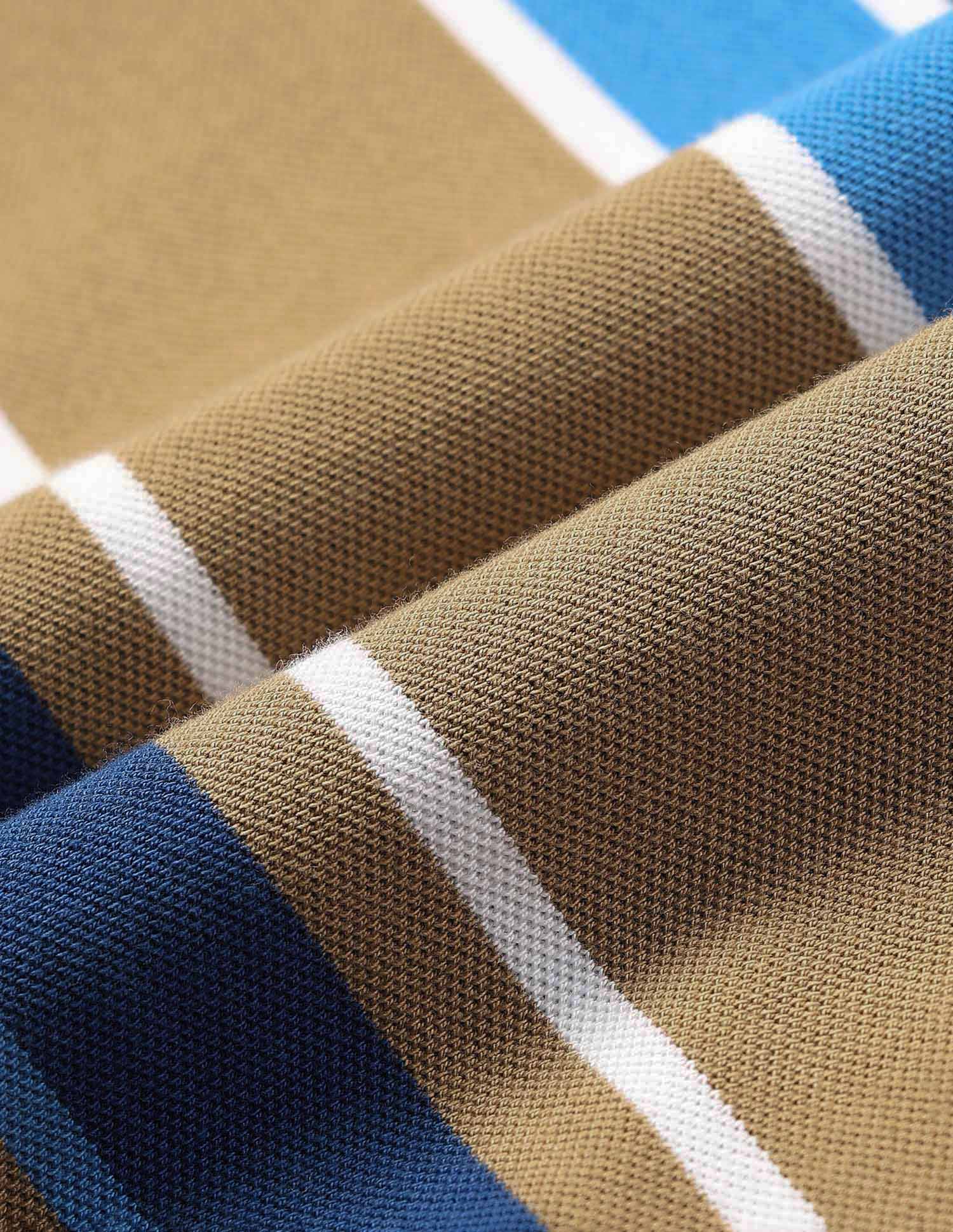 Vertical Striped Working Holiday Polo Shirt Brown - U.S. Polo Assn. India | Large