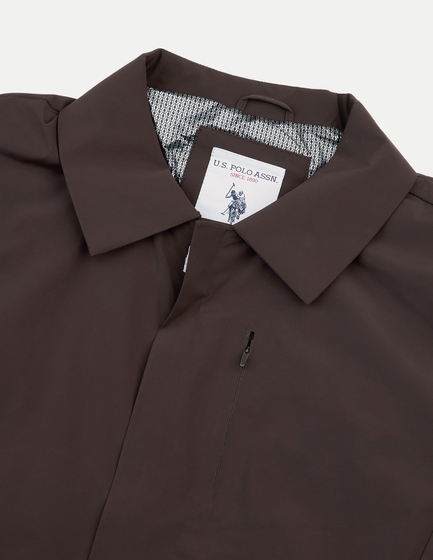 Solid Regular Fit Jacket Brown - U.S. Polo Assn. India | Large