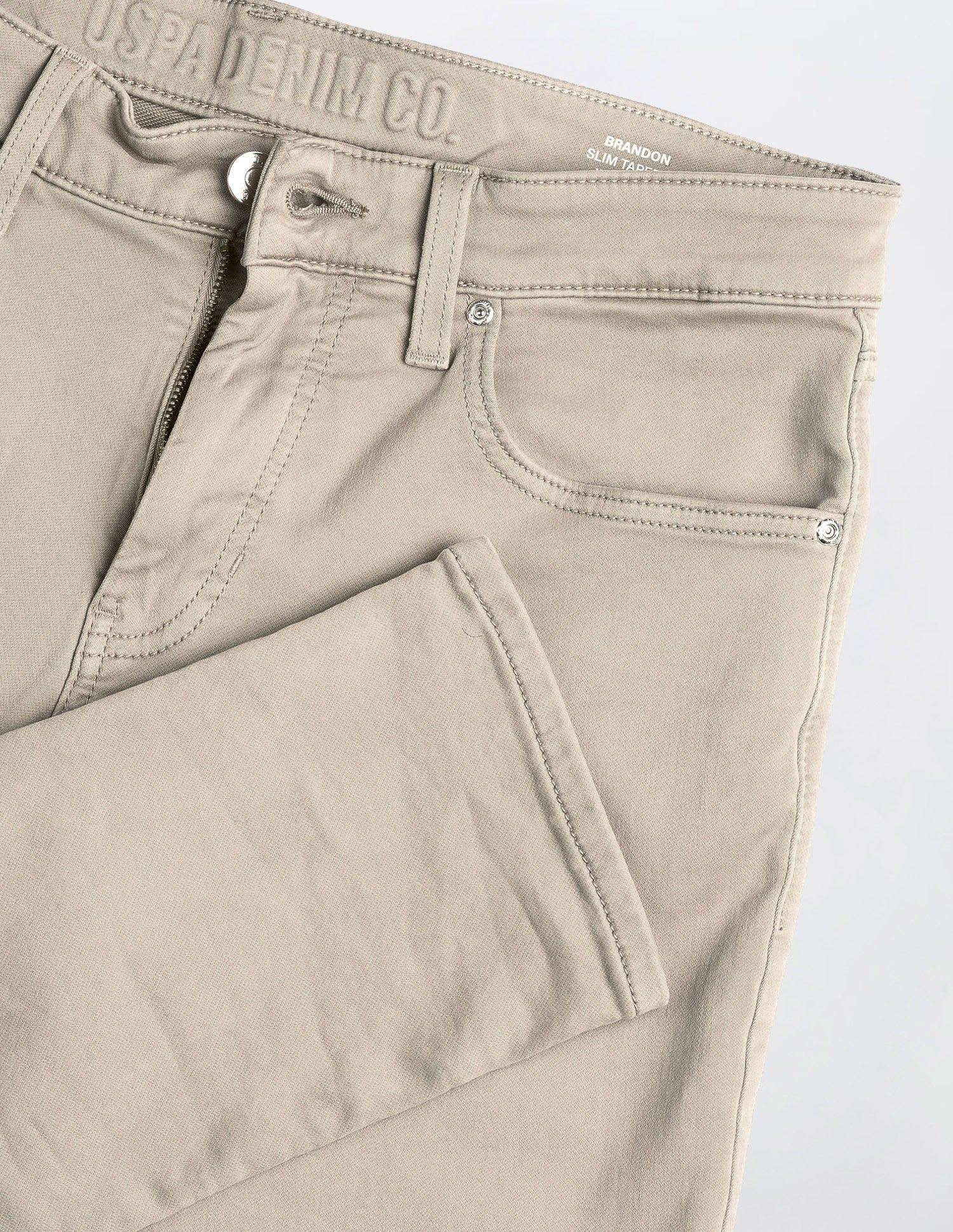 Brandon Slim Tapered Fit Beige Jeans Stone - U.S. Polo Assn. India | Large