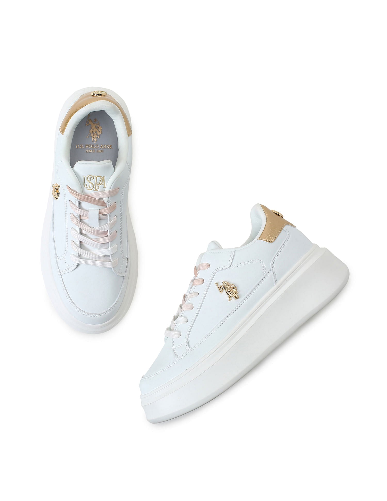 Lace Ups Logo Eleanor 2.0 Sneakers White - U.S. Polo Assn. India | Large