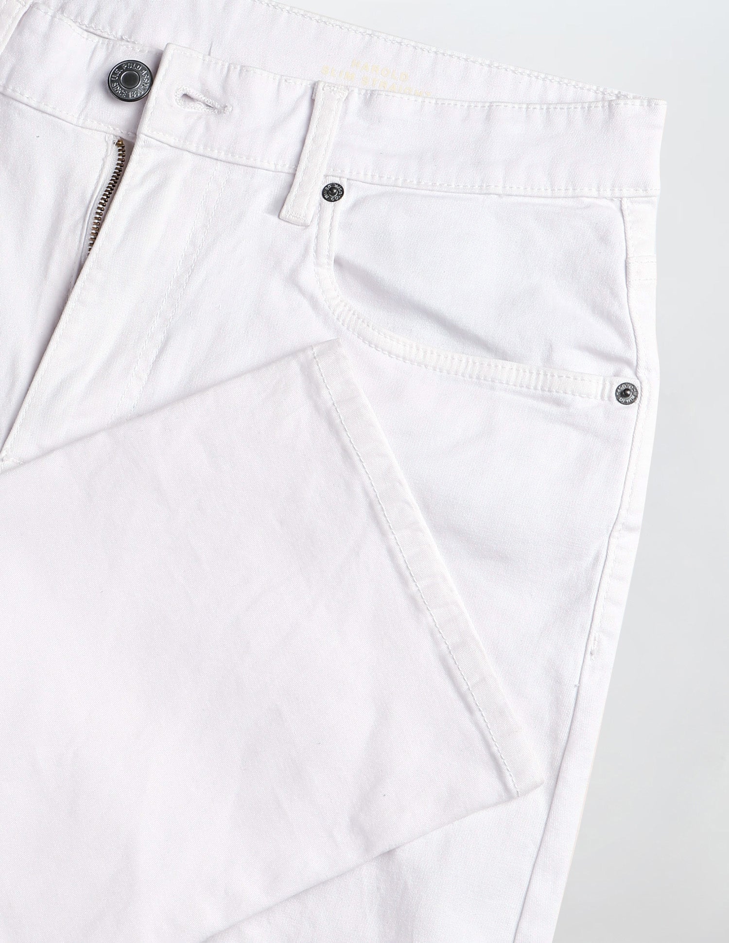 Harold Slim Straight Fit White Jeans White - U.S. POLO ASSN. | Large