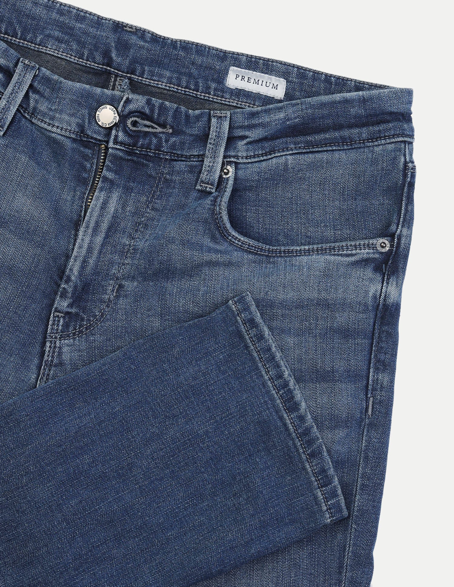 Brandon Slim-Tapered Fit Blue Jeans Mid Blue - U.S. Polo Assn. India | Large