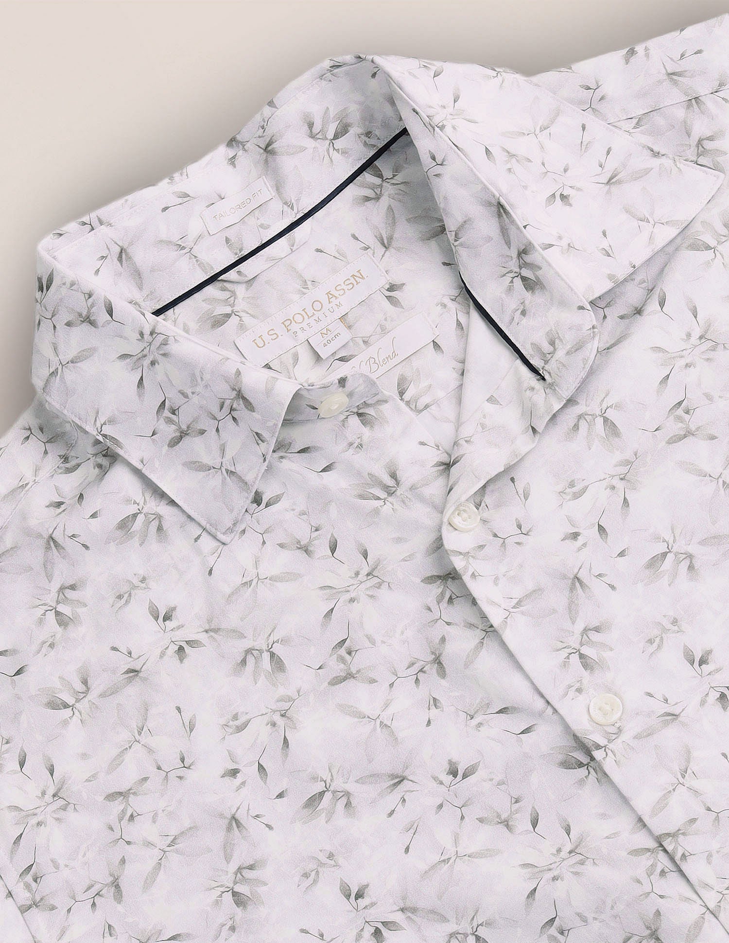 Floral Print Cotton Modal Shirt White - U.S. Polo Assn. India | Large