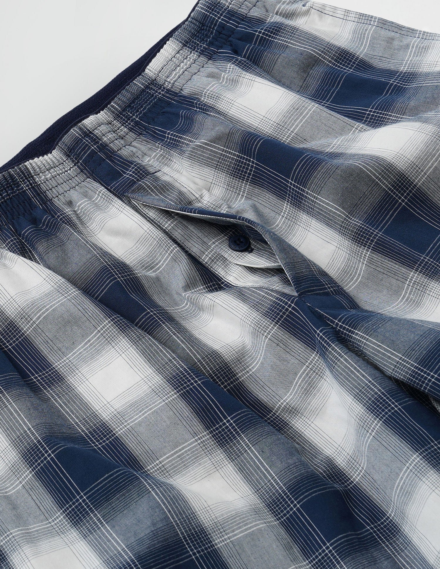 Checkered Cotton Twill EX002 Boxers - Pack Of 1 Navy and Ivory - U.S. POLO ASSN. | Large