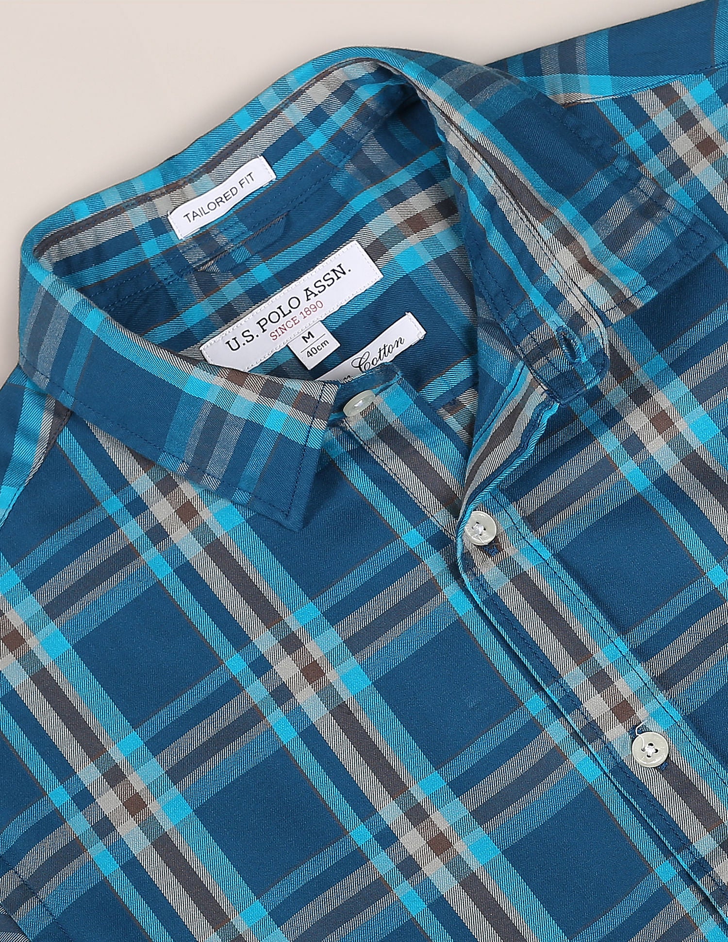 Tartan Check Twill Shirt Blue - U.S. Polo Assn. India | Large