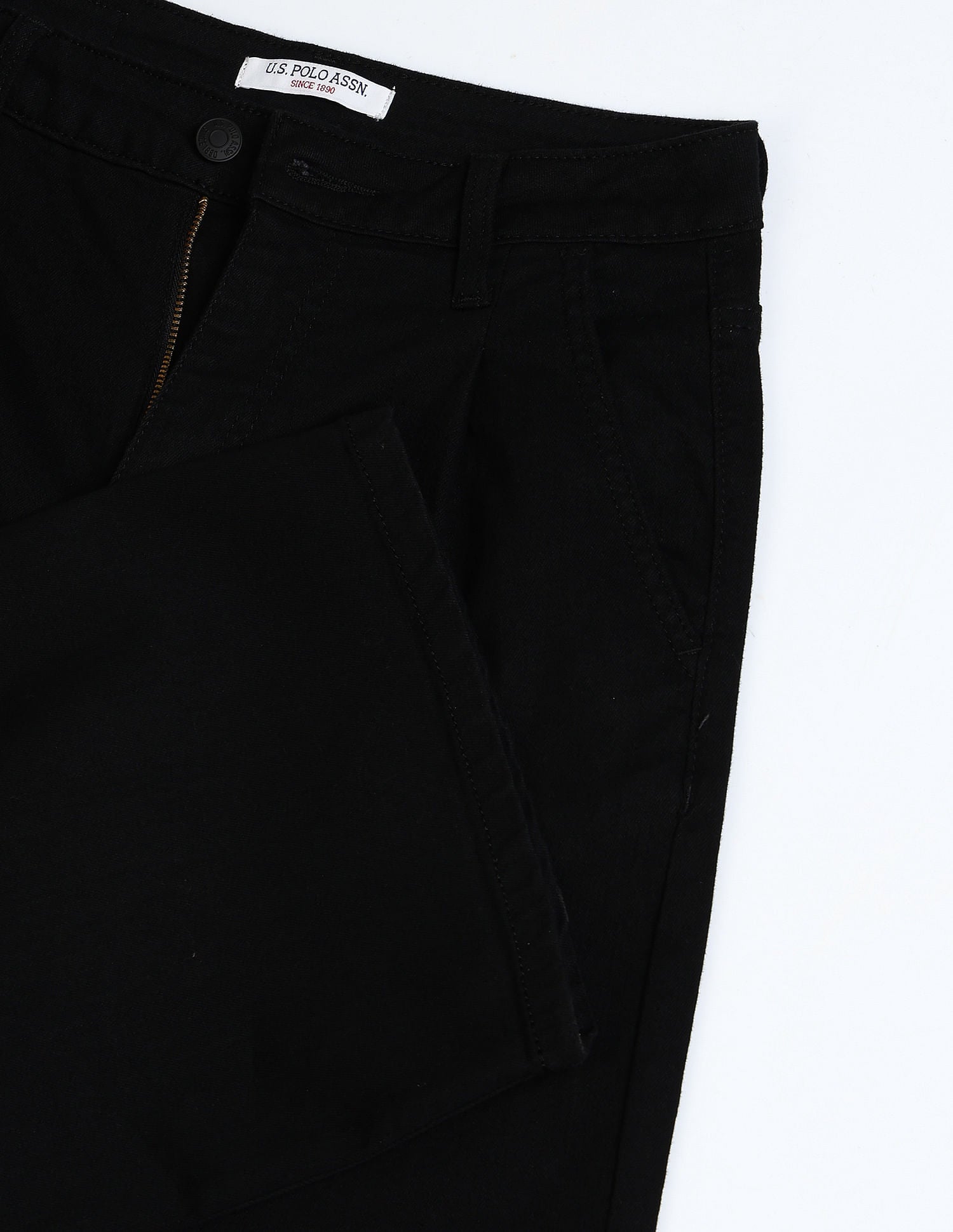 High Rise Pleated Wide Leg Jeans Black - U.S. POLO ASSN. | Large