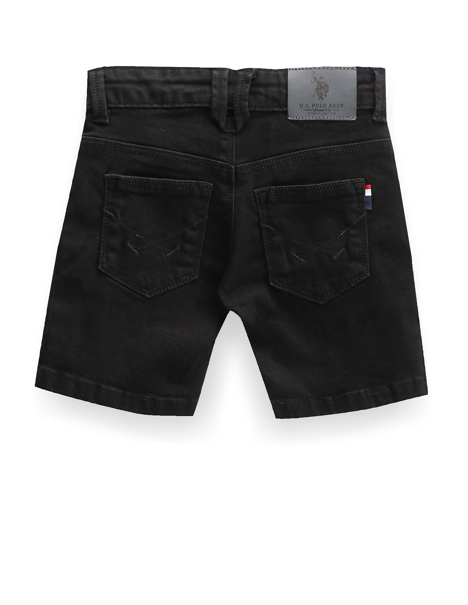 Boys Mid Rise Twill Shorts Black - U.S. Polo Assn. India | Large
