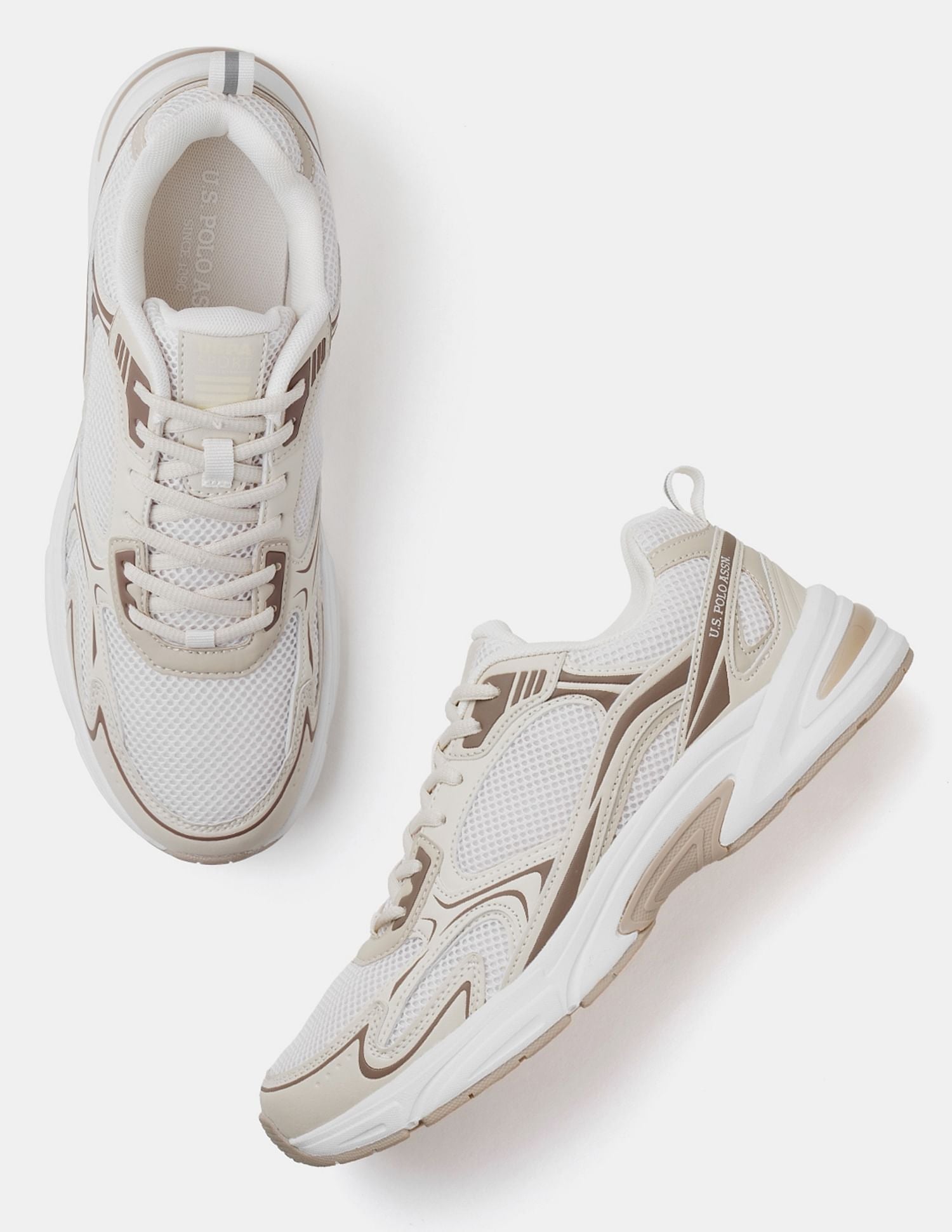 Men Santiago Colour Blocked Sneakers Beige - U.S. POLO ASSN. | Large