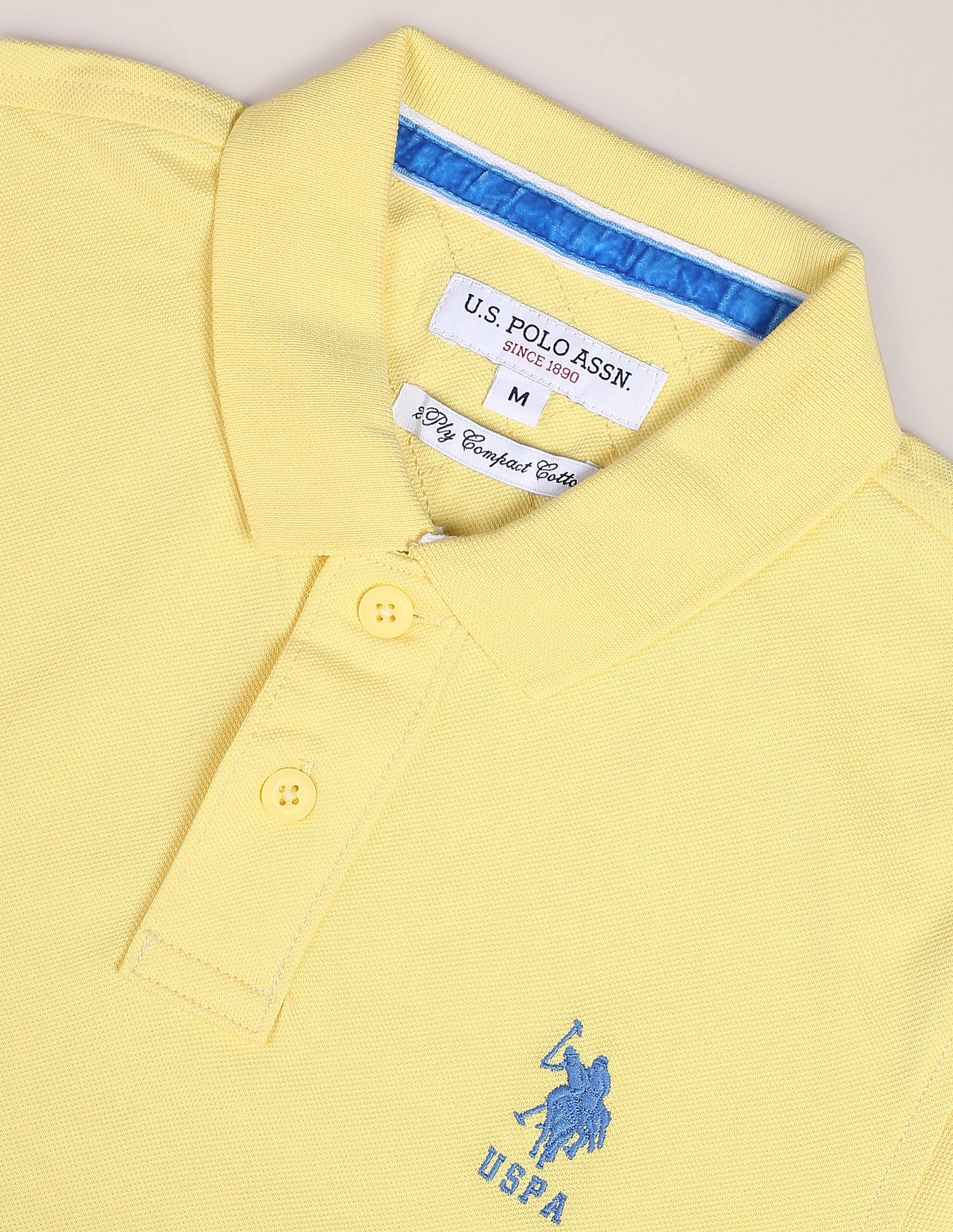 Men Yellow Short Sleeve Solid Polo Shirt – U.S. Polo Assn. India