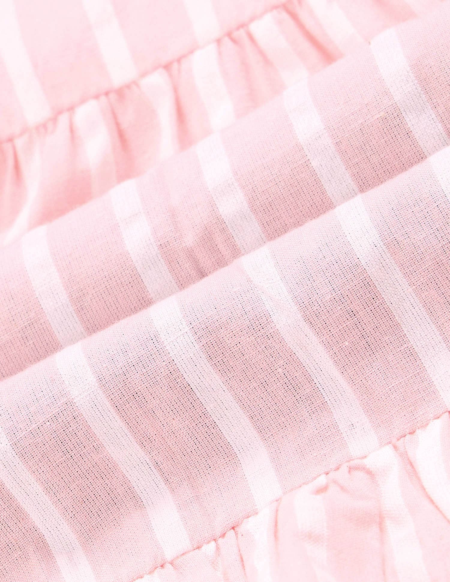 Girls Vertical Stripe Cotton Dress Pink - U.S. POLO ASSN. | Large