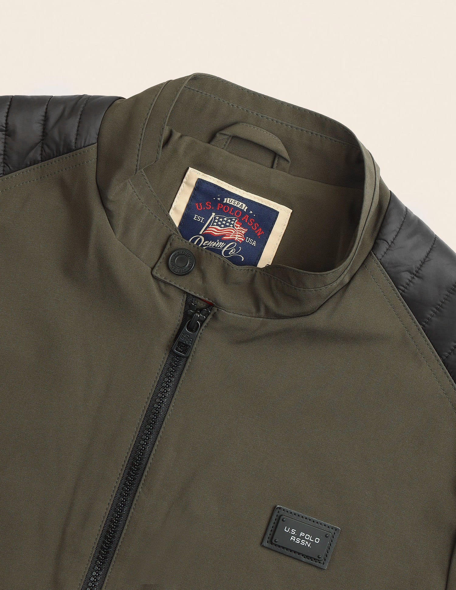 Colour Blocked Regular Fit Jacket Olive - U.S. Polo Assn. India | Large