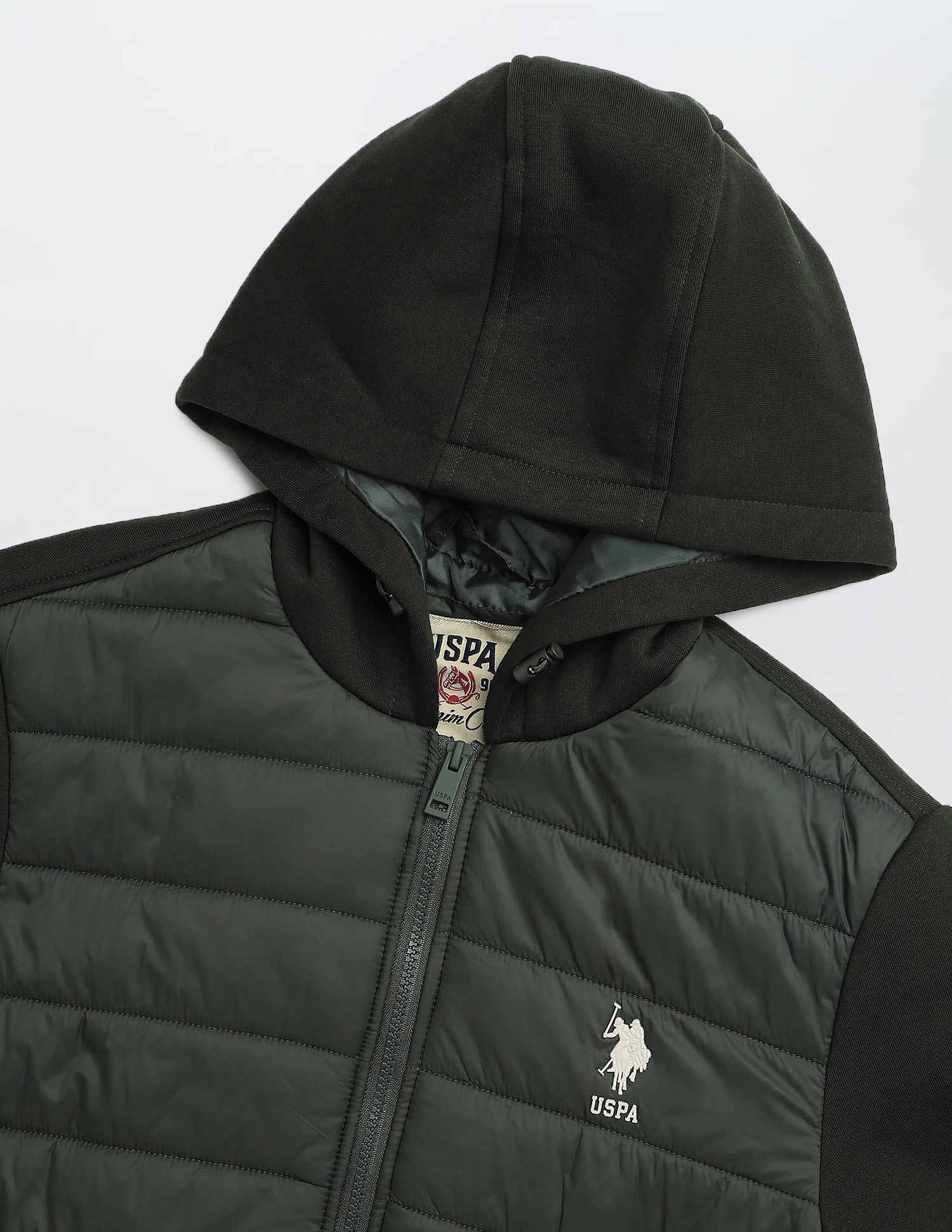 Solid Regular Fit Puffer Jacket Olive - U.S. POLO ASSN. | Large