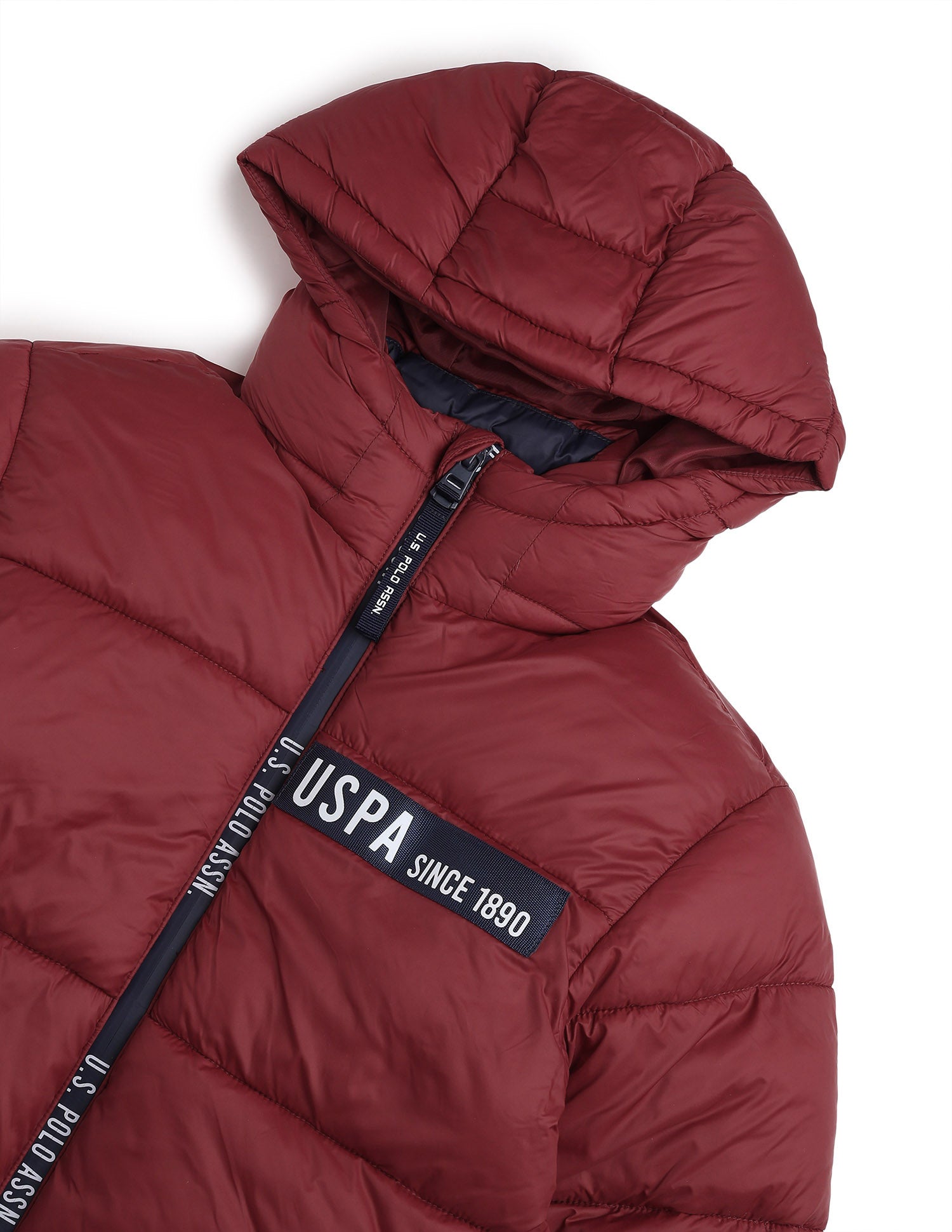 Boys Solid Regular Fit Puffer Jacket Red - U.S. Polo Assn. India | Large