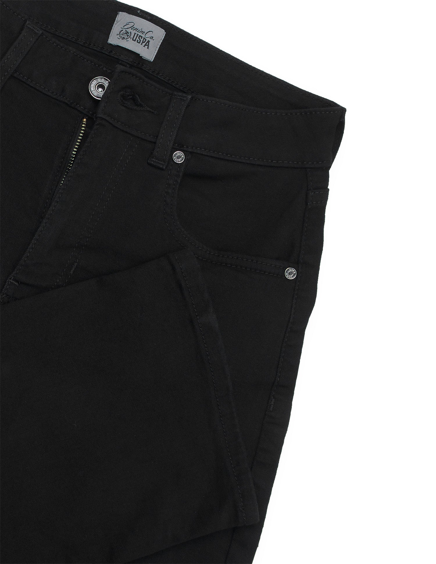 High Rise Straight Fit Jeans Jet Black - U.S. Polo Assn. India | Large